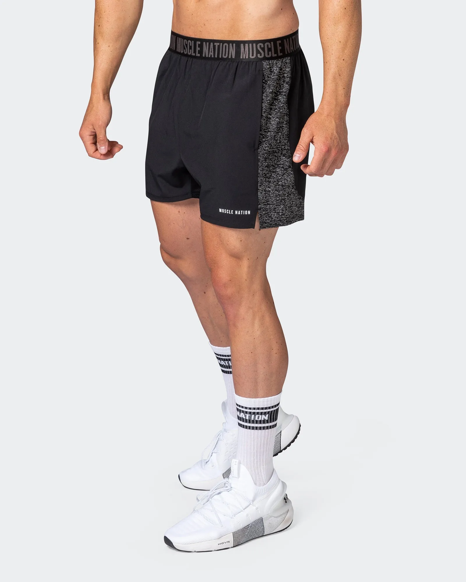 Reflective Training Shorts - Black sold by Muscle Nation product image thumbnail 2