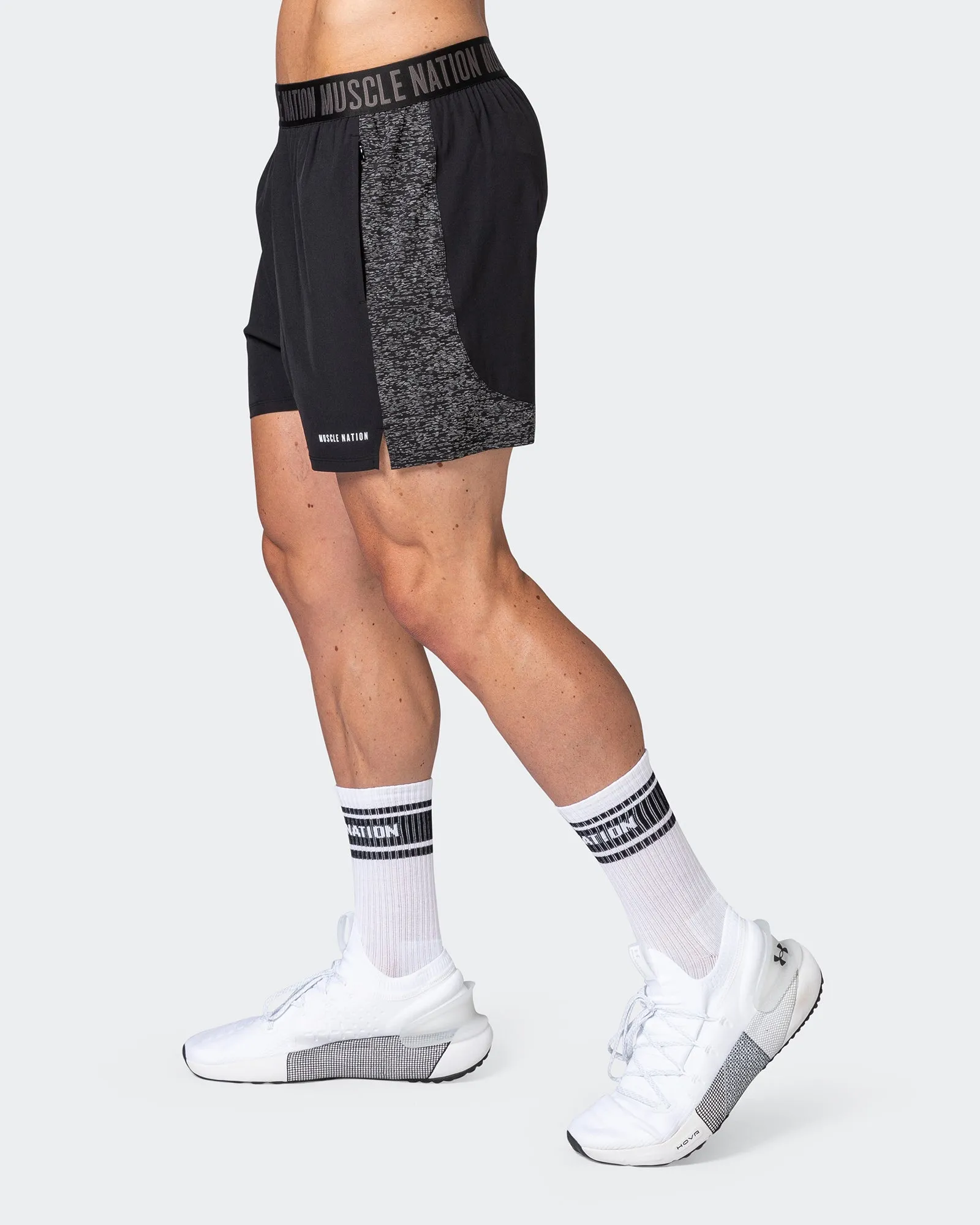 Reflective Training Shorts - Black sold by Muscle Nation product image thumbnail 5