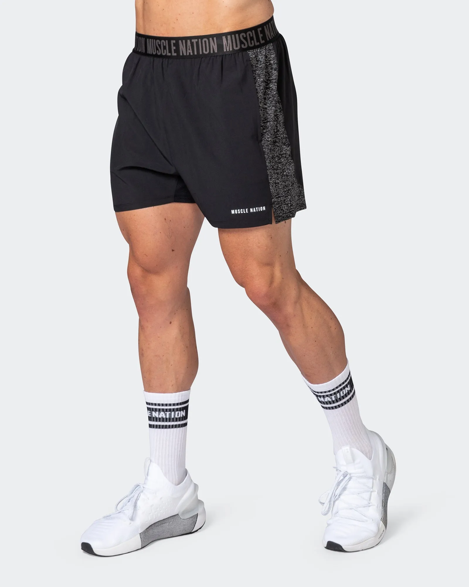 Reflective Training Shorts - Black sold by Muscle Nation product image thumbnail 4