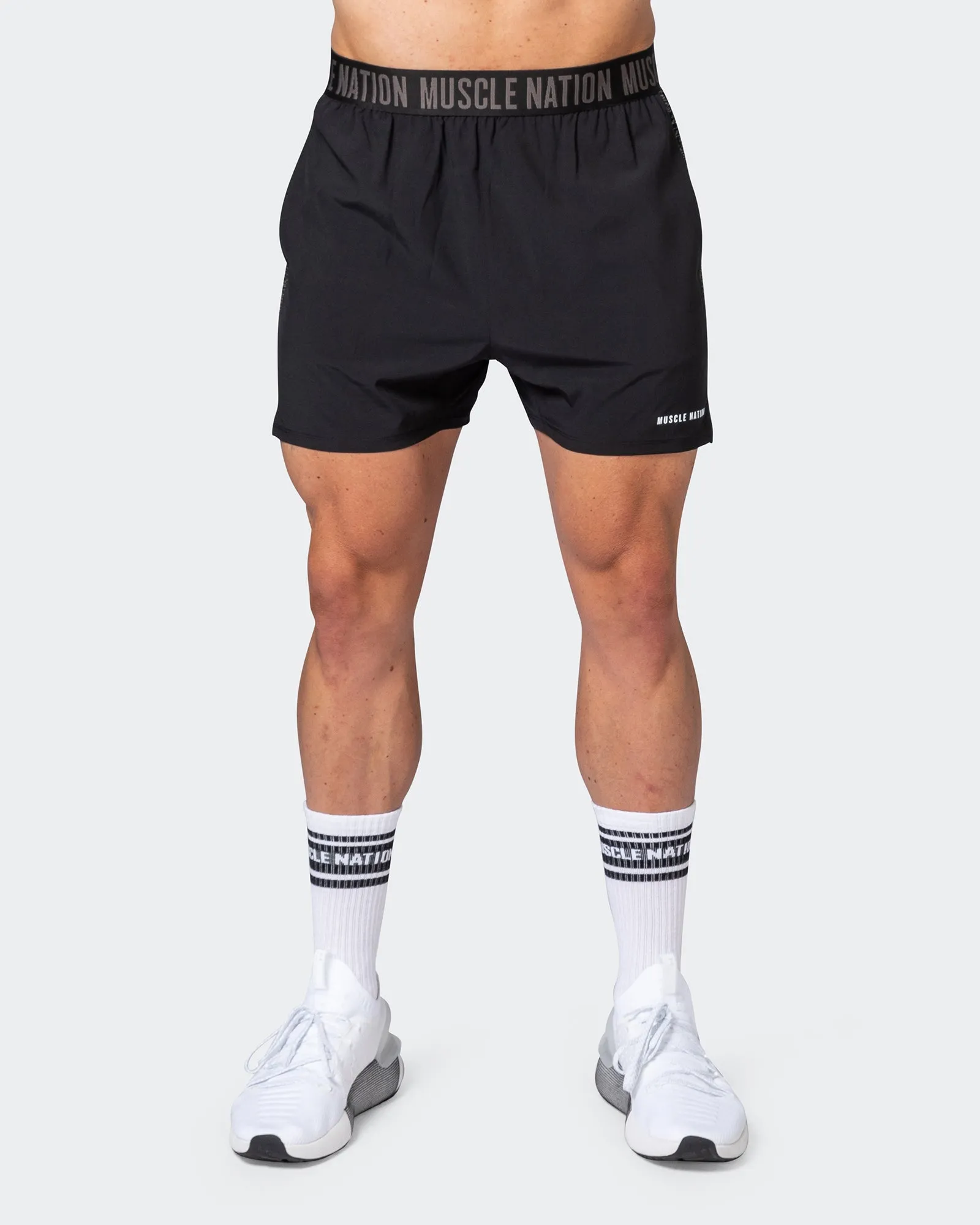 Reflective Training Shorts - Black sold by Muscle Nation product image thumbnail 3