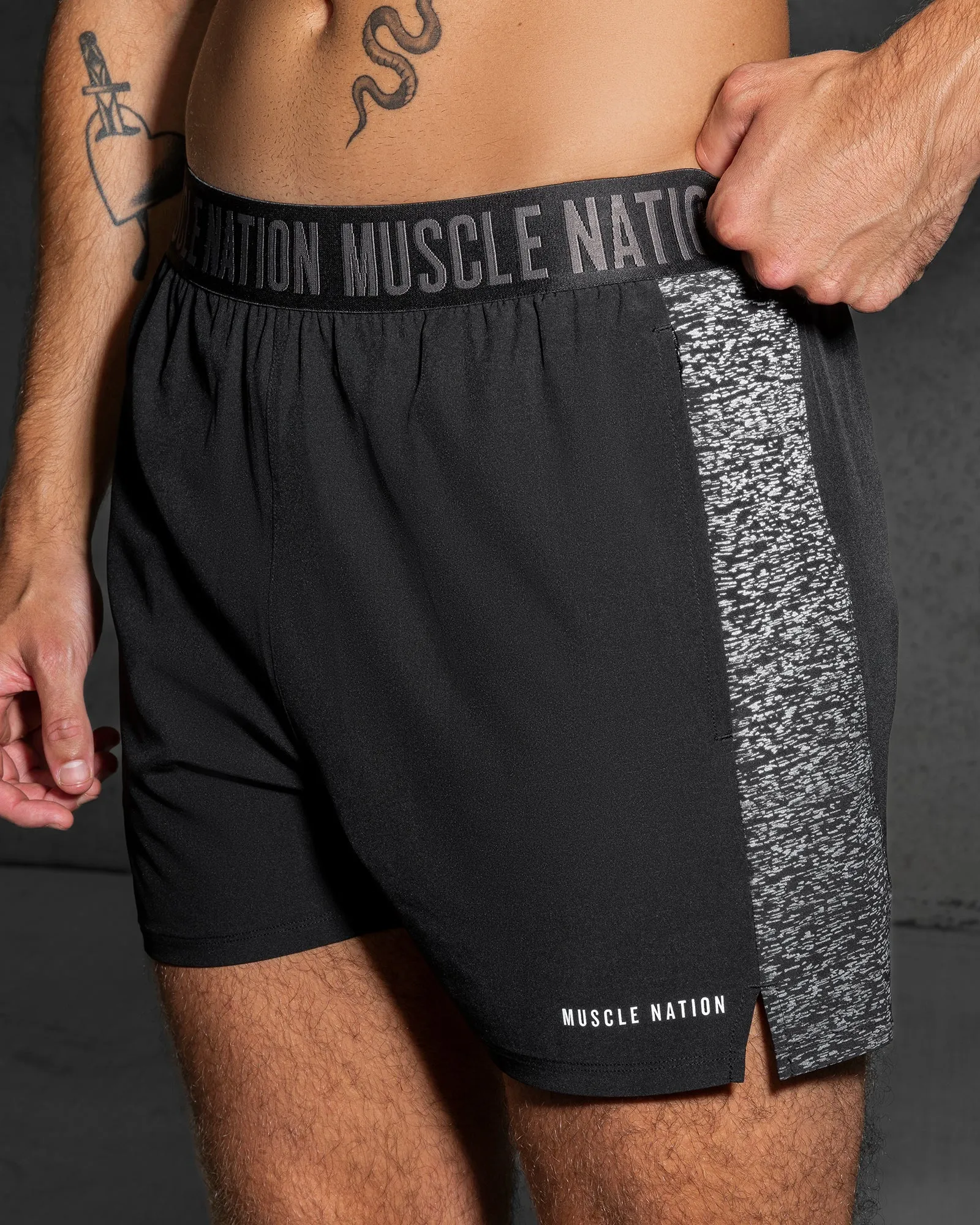 Reflective Training Shorts - Black sold by Muscle Nation