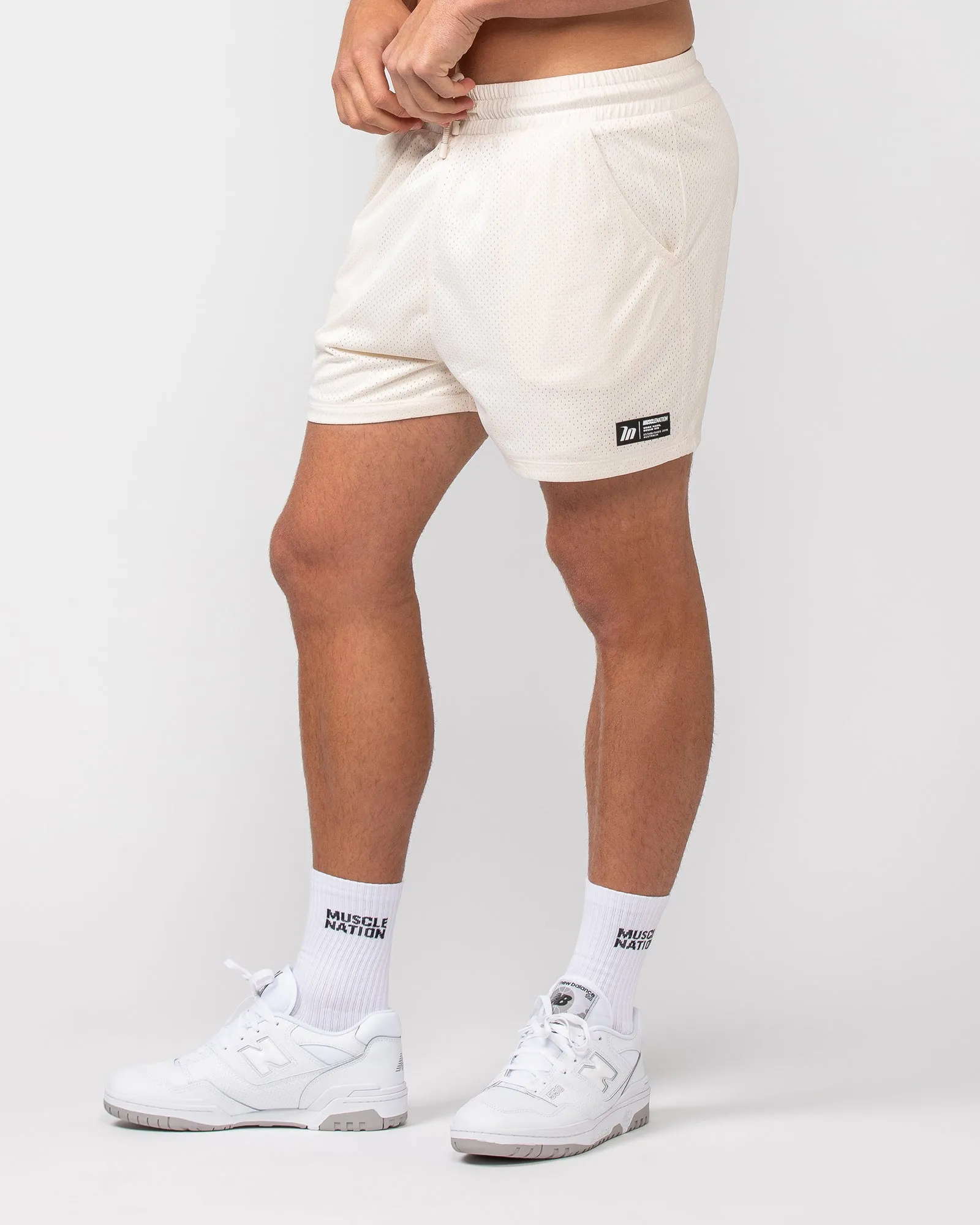 Lay Up 3.5" Shorts - Travertine sold by Muscle Nation