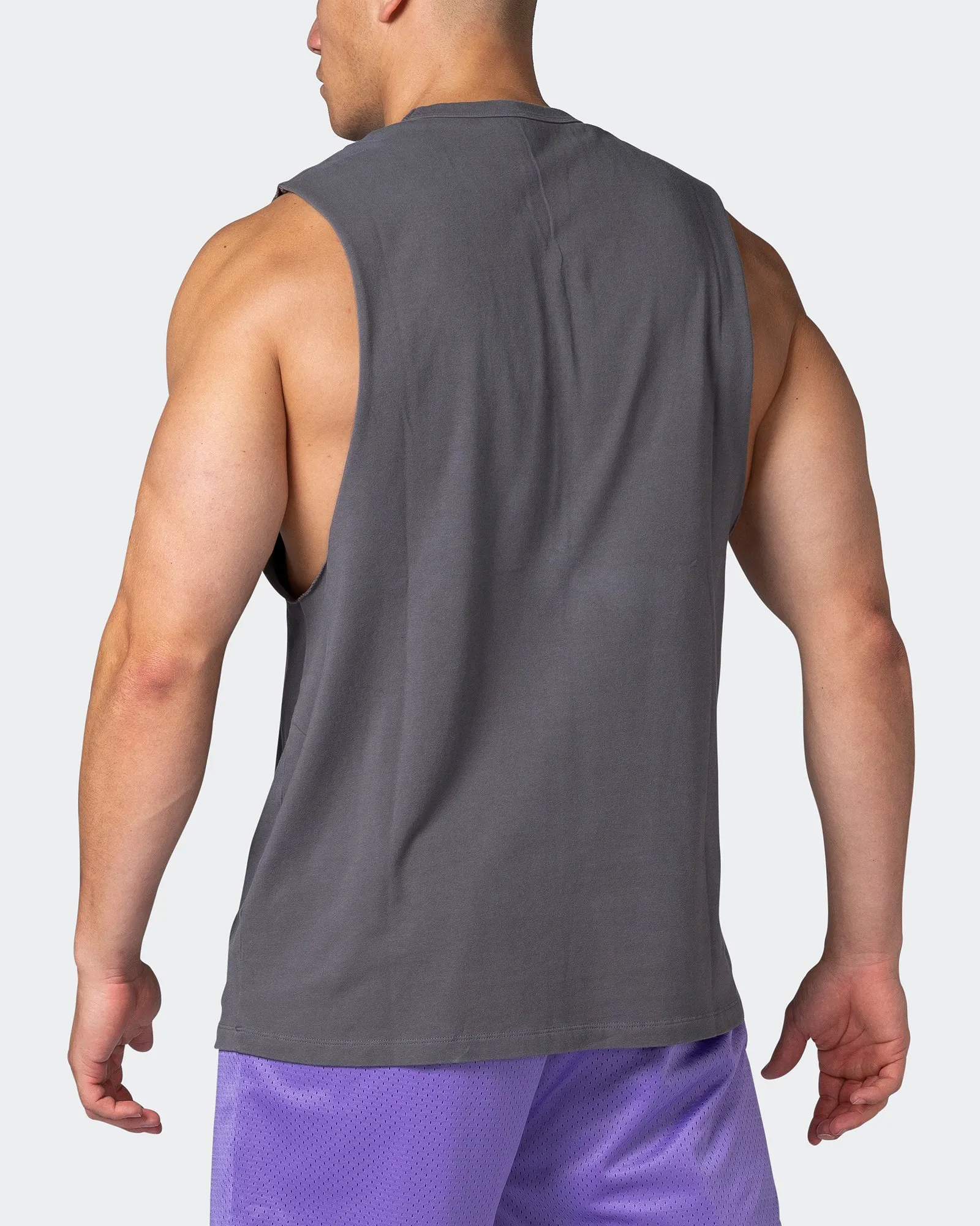 Ease Drop Arm Heavy Vintage Tank - Washed Alloy sold by Muscle Nation product image thumbnail 5