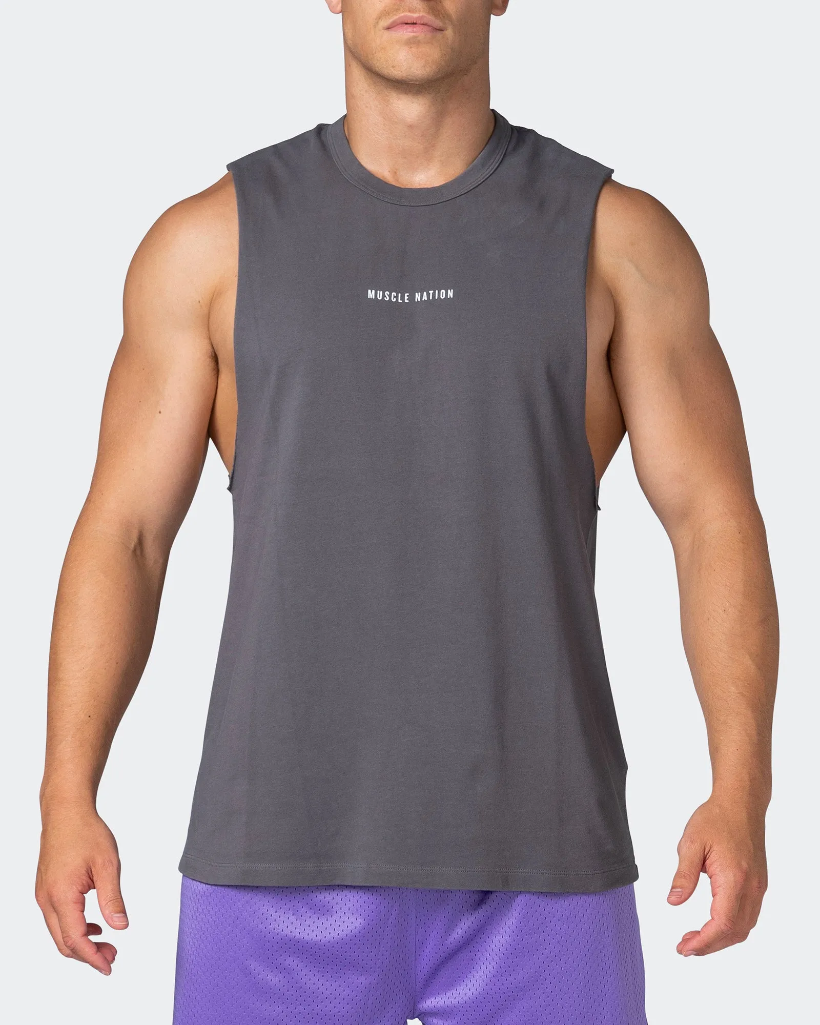 Ease Drop Arm Heavy Vintage Tank - Washed Alloy sold by Muscle Nation product image thumbnail 2