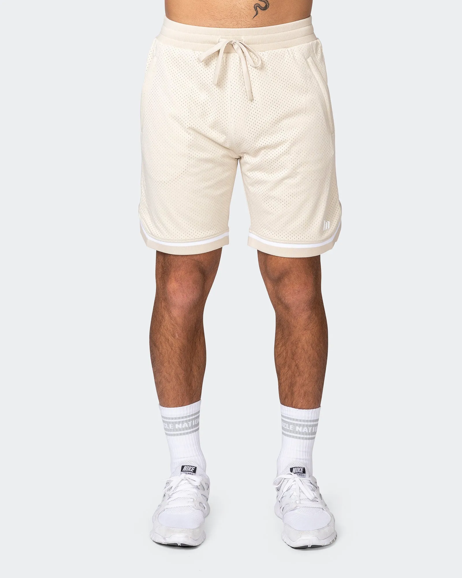 Mens 8" Basketball Shorts - Cream sold by Muscle Nation product image thumbnail 2