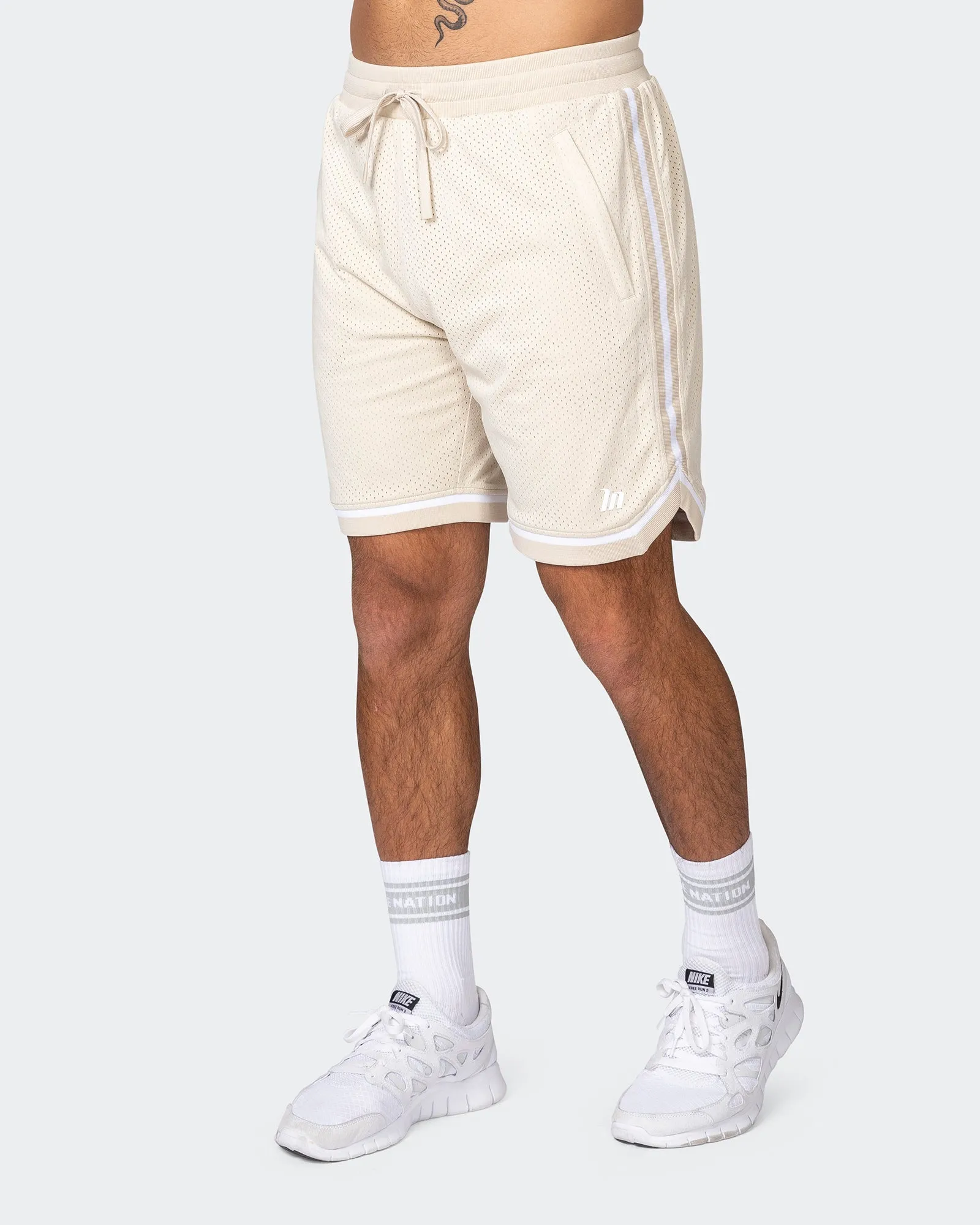 Mens 8" Basketball Shorts - Cream sold by Muscle Nation product image thumbnail 3