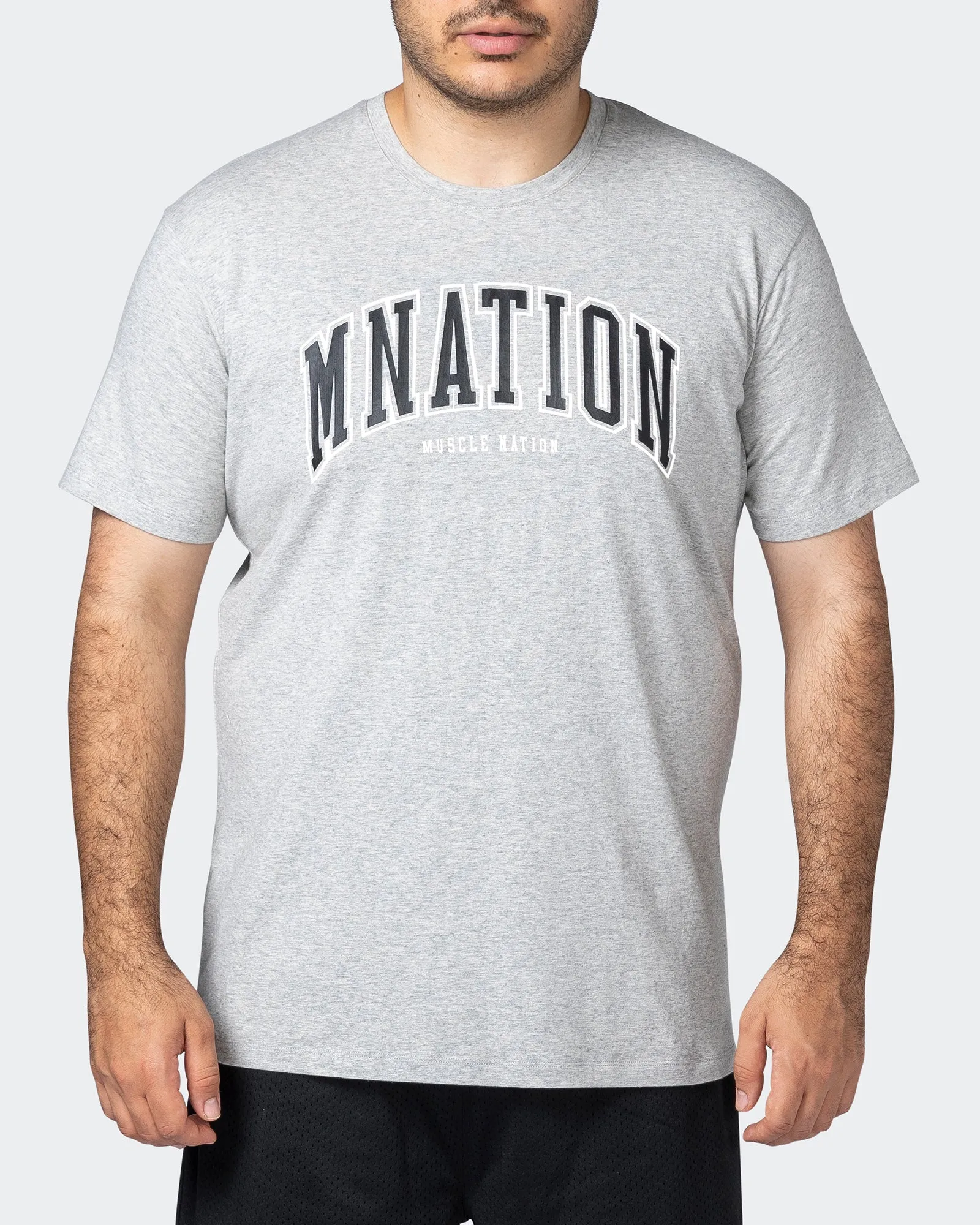 MNation Varsity Tee - Light Grey Marl sold by Muscle Nation product image thumbnail 2