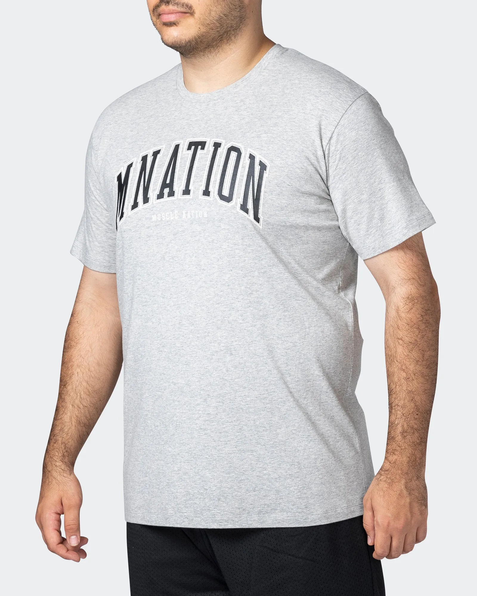 MNation Varsity Tee - Light Grey Marl sold by Muscle Nation product image thumbnail 3