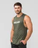 Burly Training Tank - Dark Khaki (White logo) sold by Muscle Nation