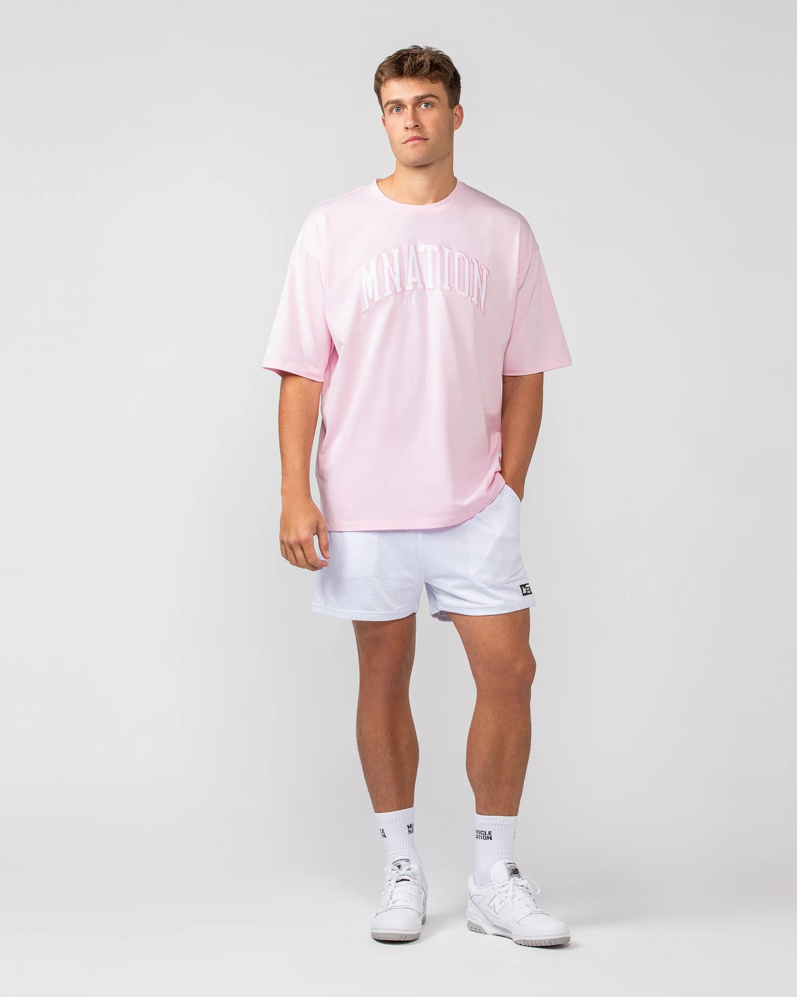 Varsity Oversized Tee - Pale Pink sold by Muscle Nation product image thumbnail 5