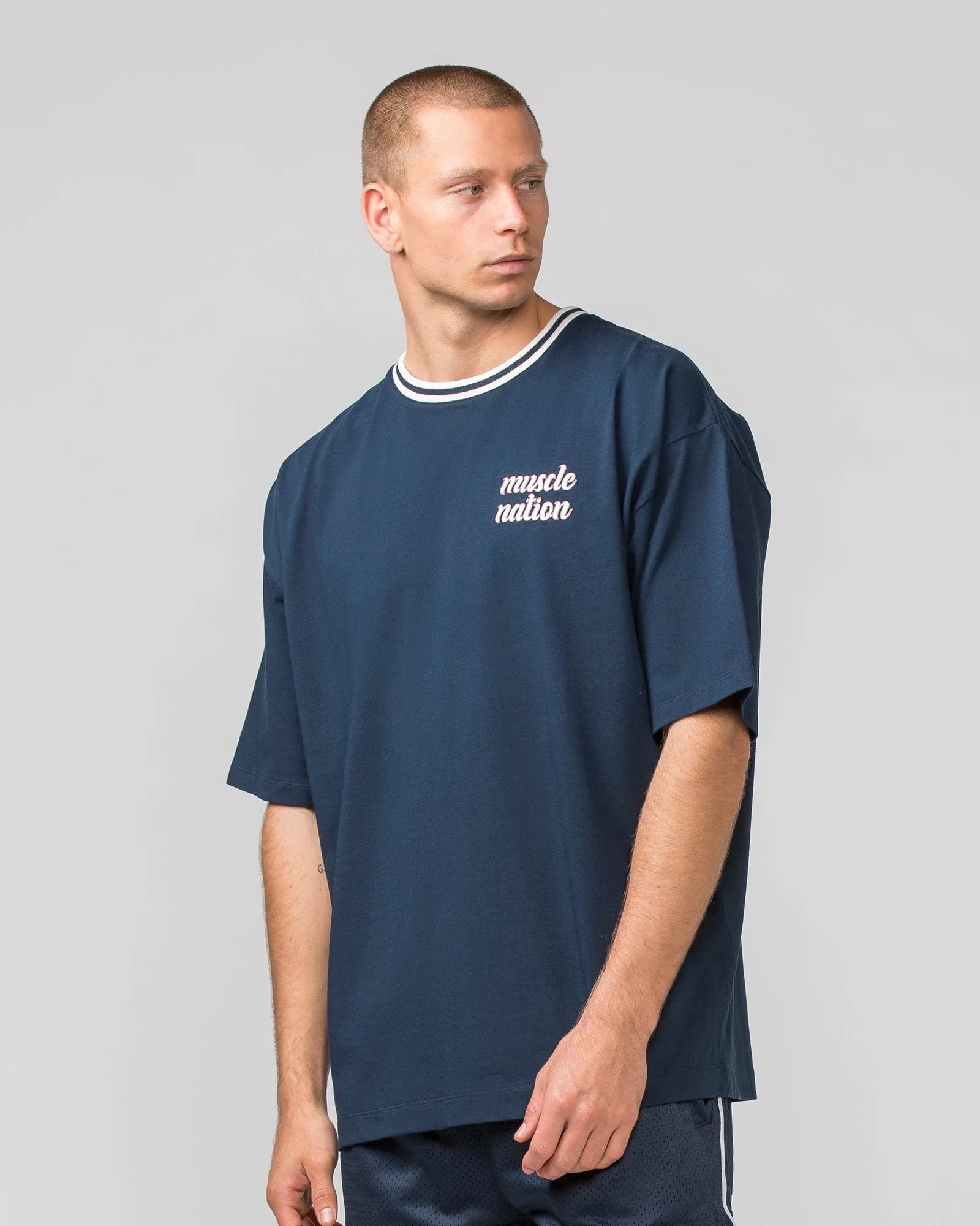 Retro Oversized Tee - Navy sold by Muscle Nation product image thumbnail 3