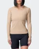 Classic Ribbed Long Sleeve Top - Brown Sugar sold by Muscle Nation