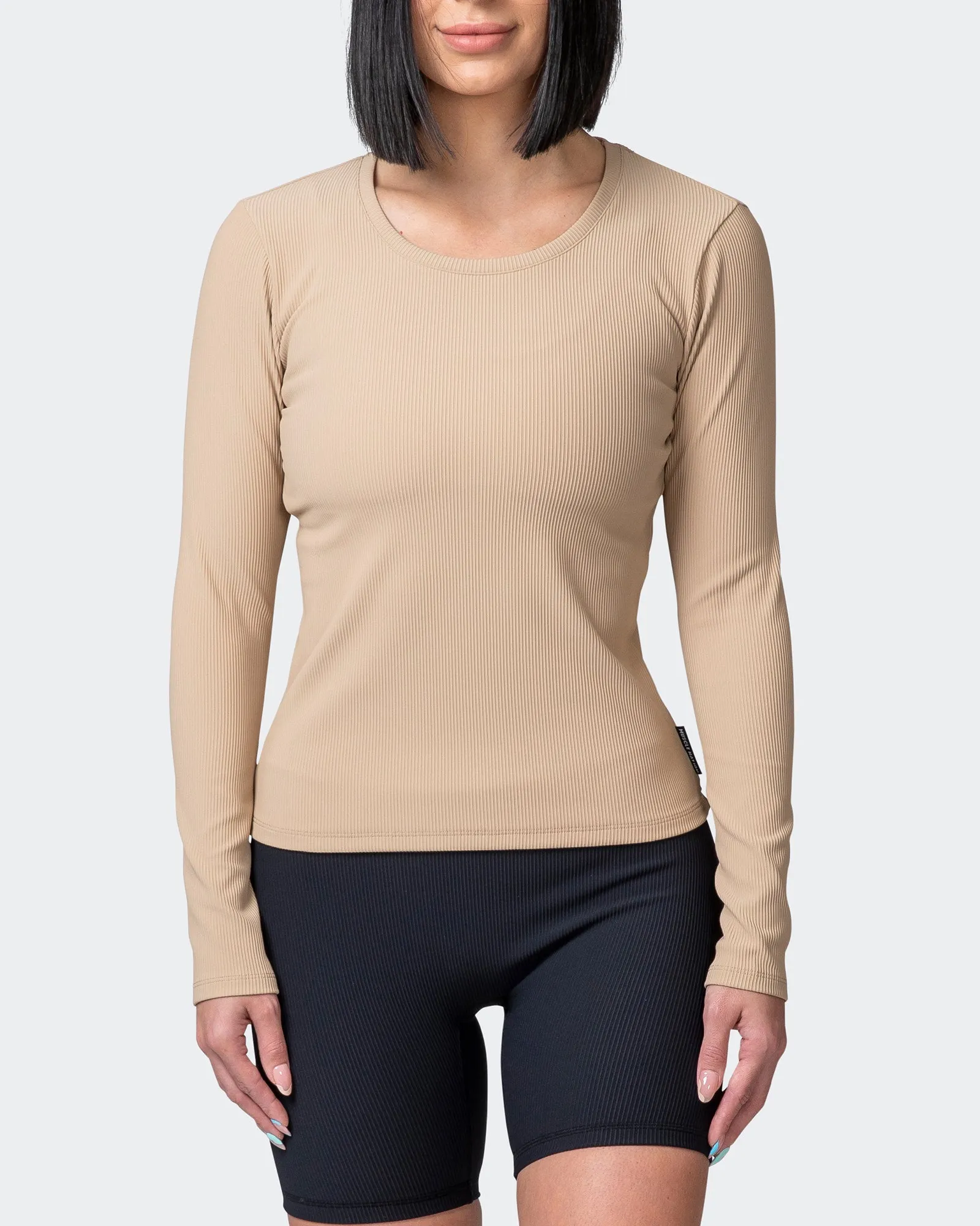 Classic Ribbed Long Sleeve Top - Brown Sugar sold by Muscle Nation product image thumbnail 2