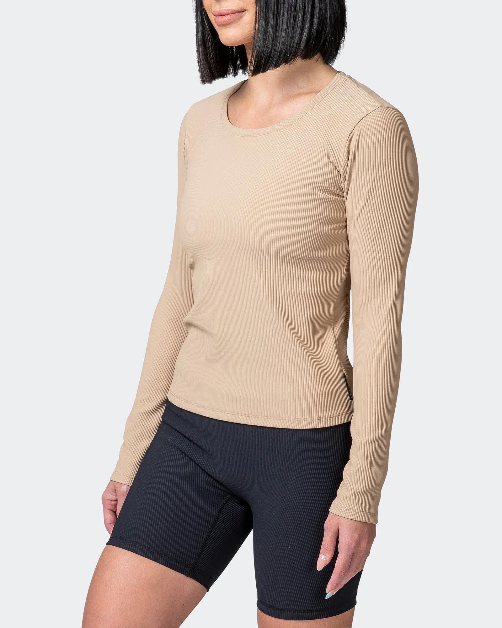 Classic Ribbed Long Sleeve Top - Brown Sugar sold by Muscle Nation product image thumbnail 3