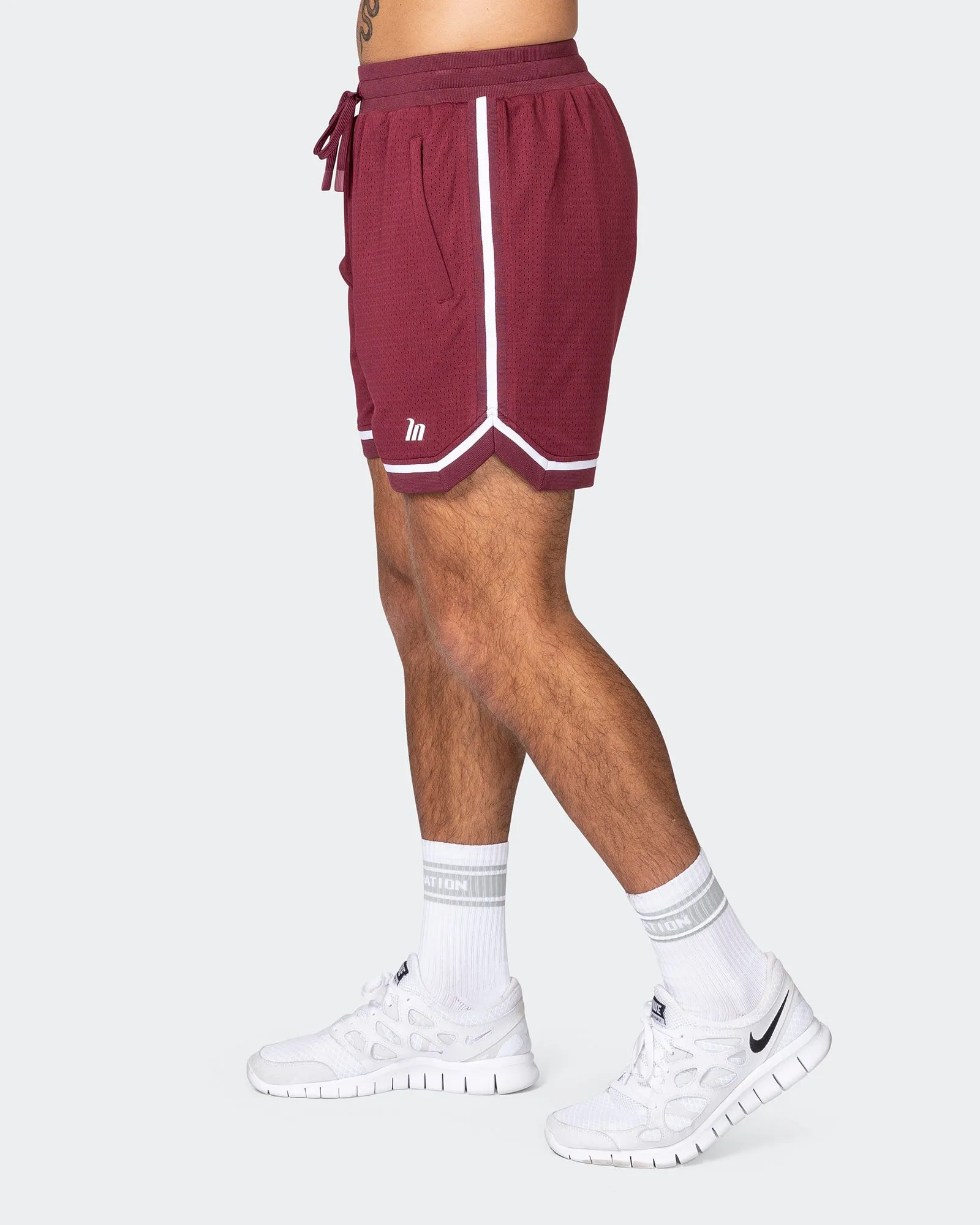 Mens 5" Basketball Shorts - Wine sold by Muscle Nation product image thumbnail 4