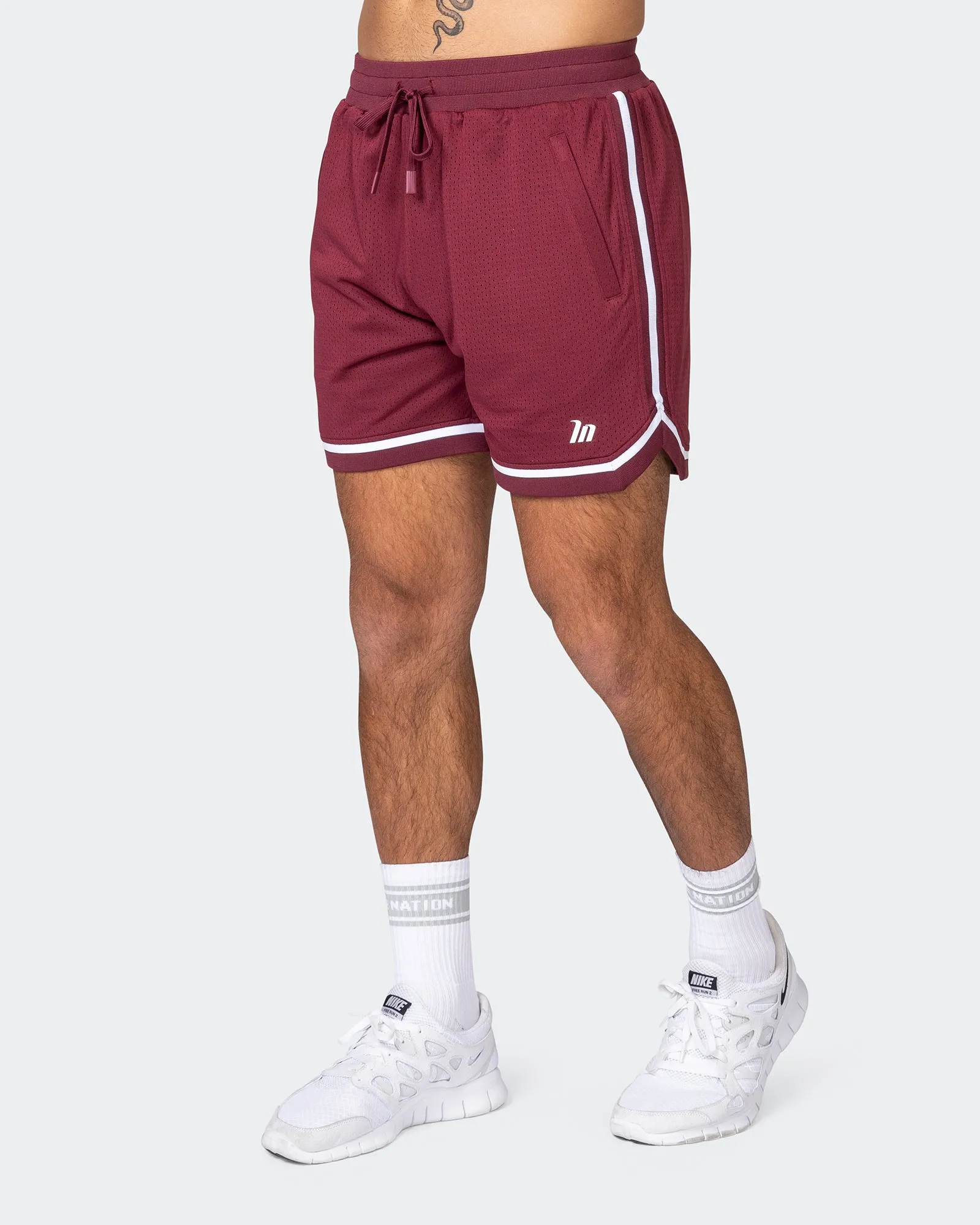 Mens 5" Basketball Shorts - Wine sold by Muscle Nation product image thumbnail 3