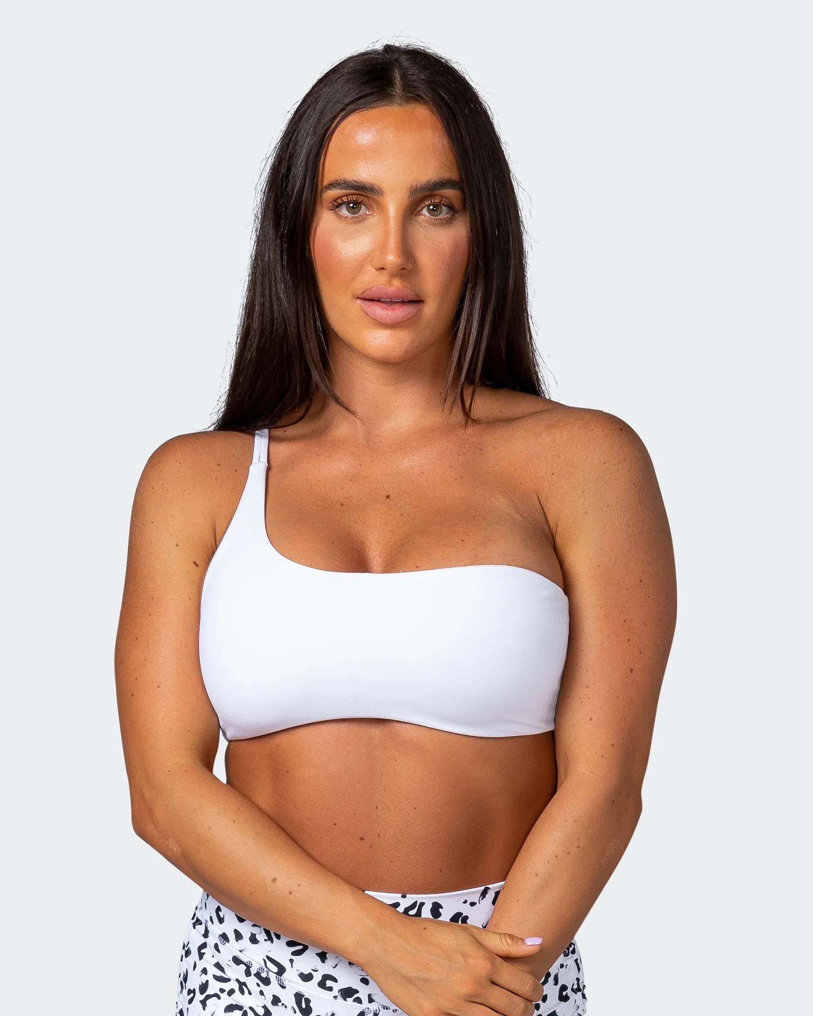 Movement One Shoulder Bralette - White sold by Muscle Nation