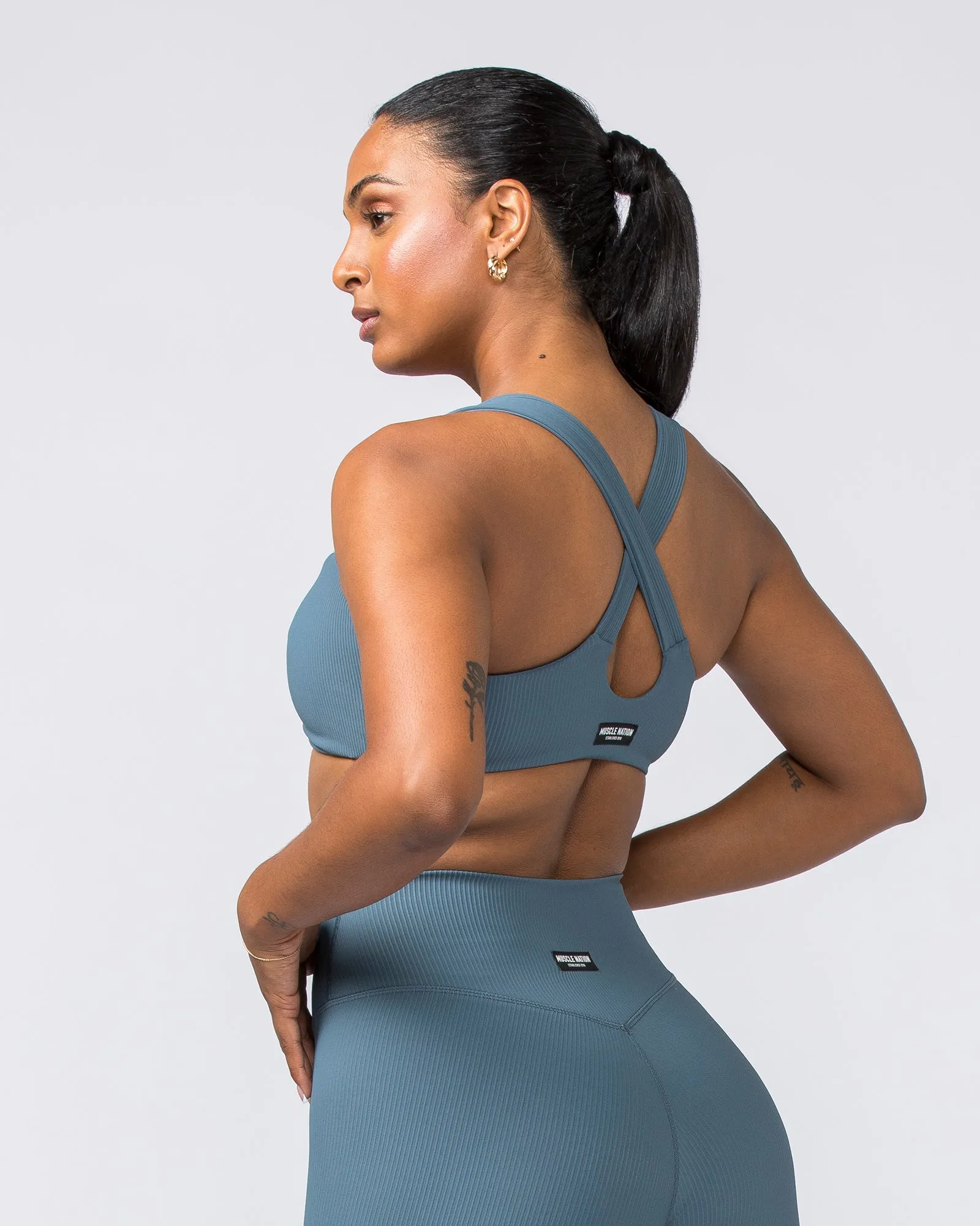 Lush Rib Bralette - Tidepool sold by Muscle Nation product image thumbnail 4