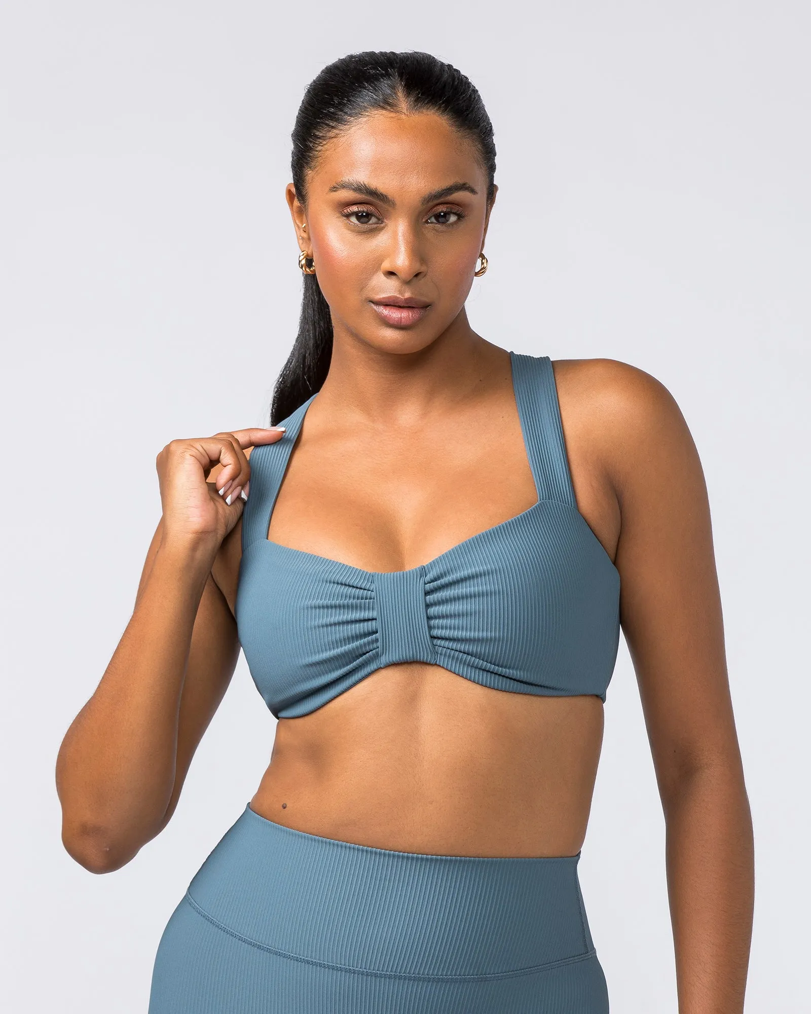Lush Rib Bralette - Tidepool sold by Muscle Nation