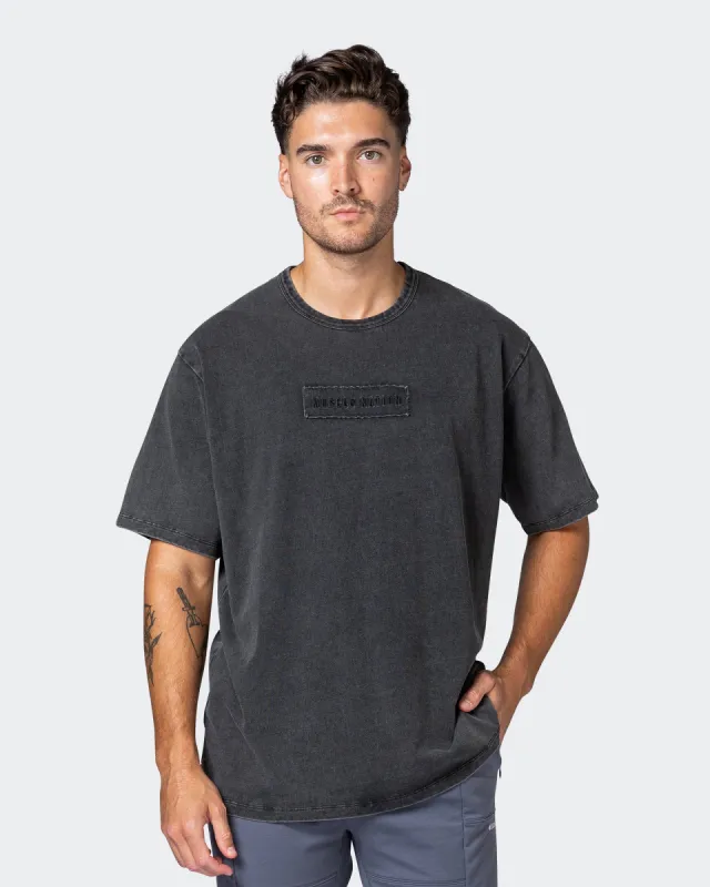 Vitalise Oversized Heavy Vintage Tee - Washed Black sold by Muscle Nation