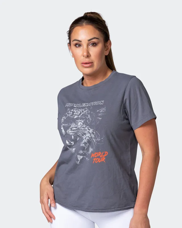 Leopard Regular Fit Vintage Tee - Washed Tornado sold by Muscle Nation