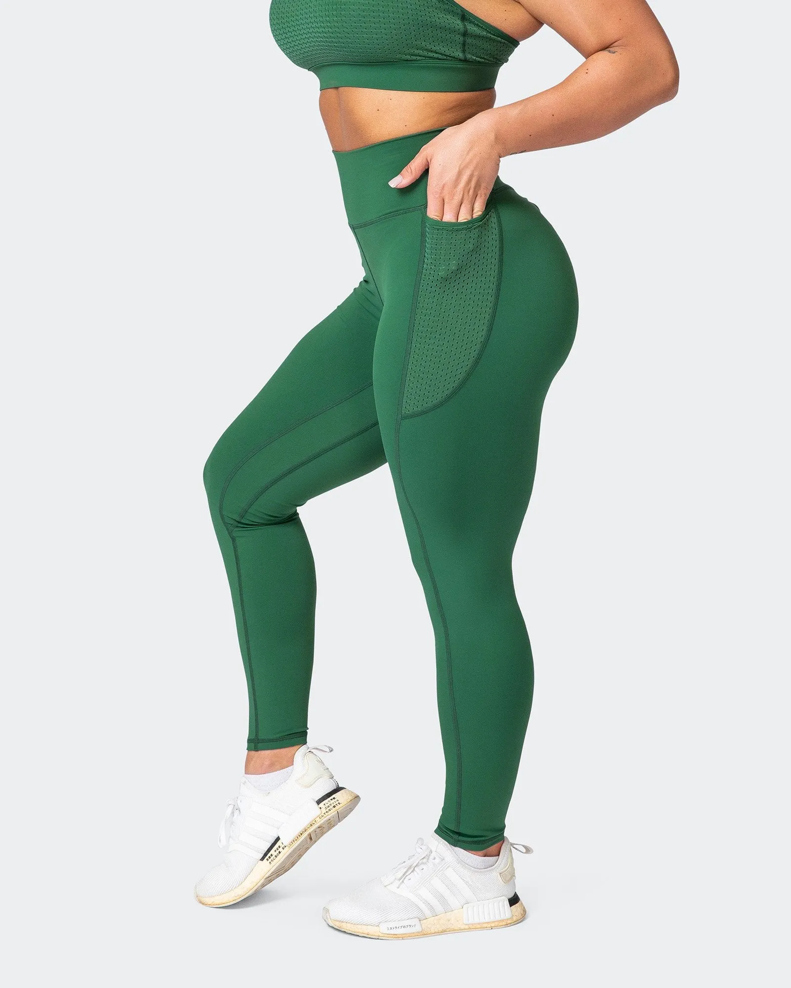 AMRAP Ankle Length Leggings - Fir Green sold by Muscle Nation