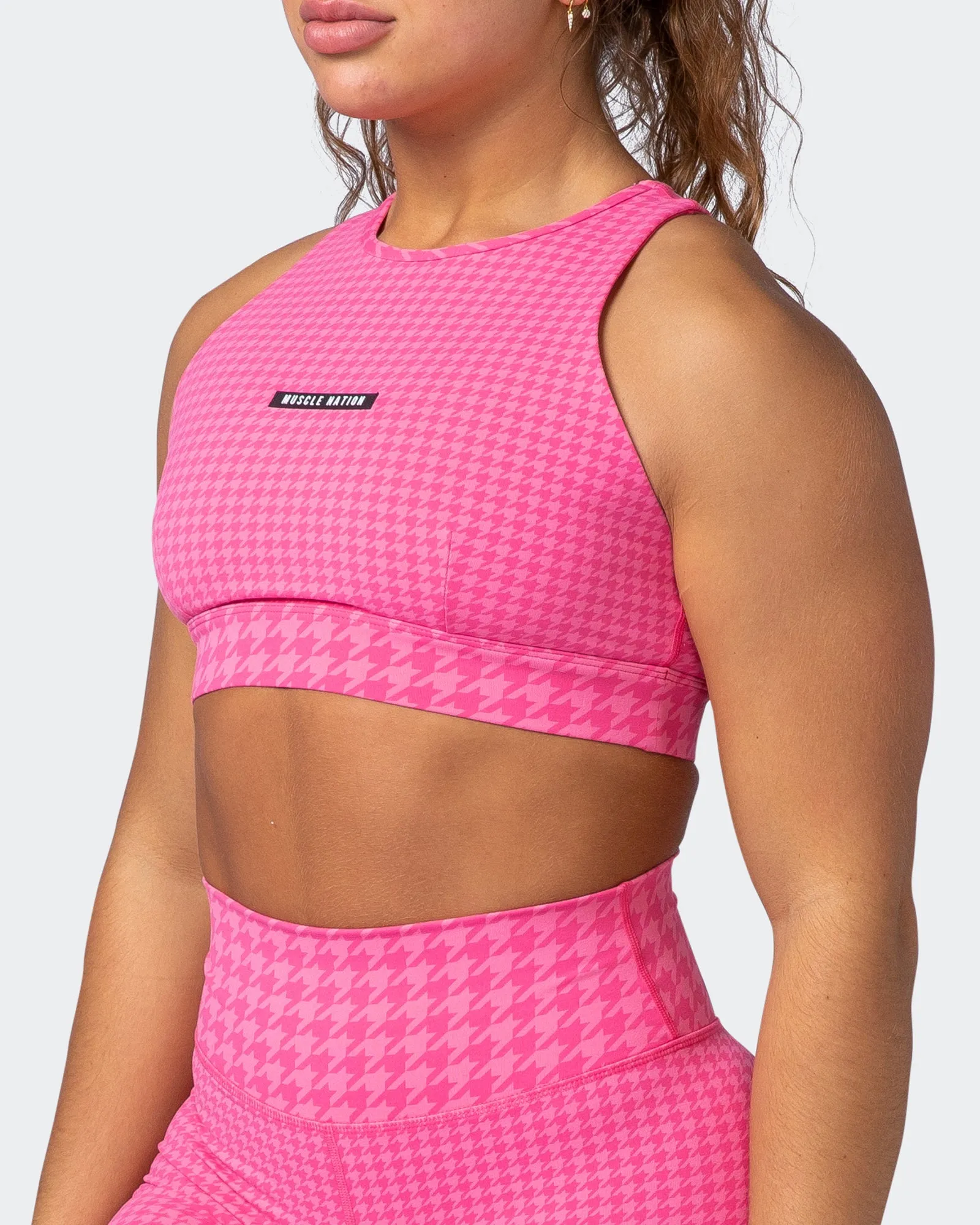 Step Up Bra - Flamingo Houndstooth Print sold by Muscle Nation product image thumbnail 3