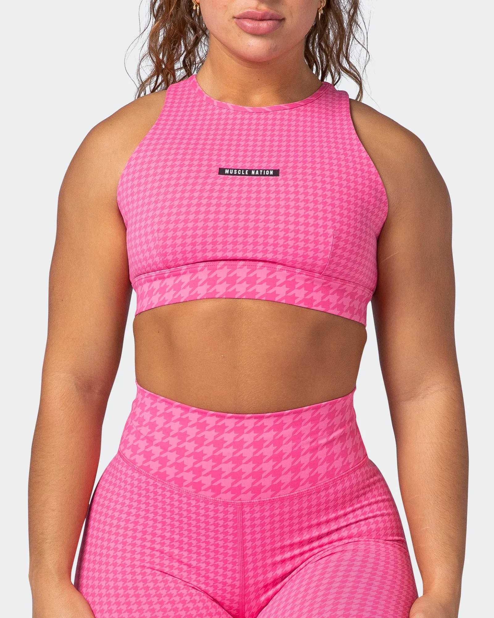 Step Up Bra - Flamingo Houndstooth Print sold by Muscle Nation product image thumbnail 2