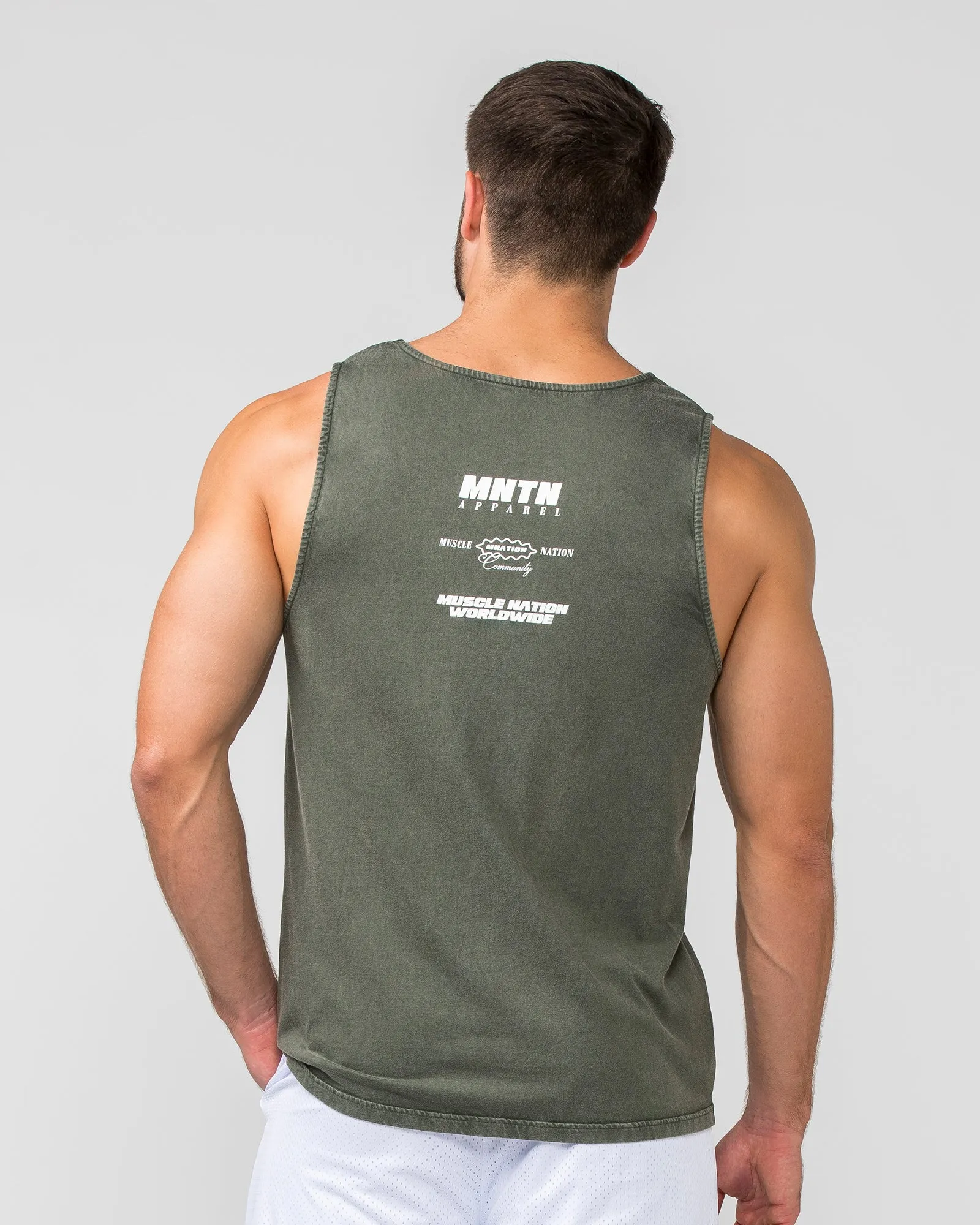 H-Back Represent Tank - Washed Dark Khaki sold by Muscle Nation product image thumbnail 5