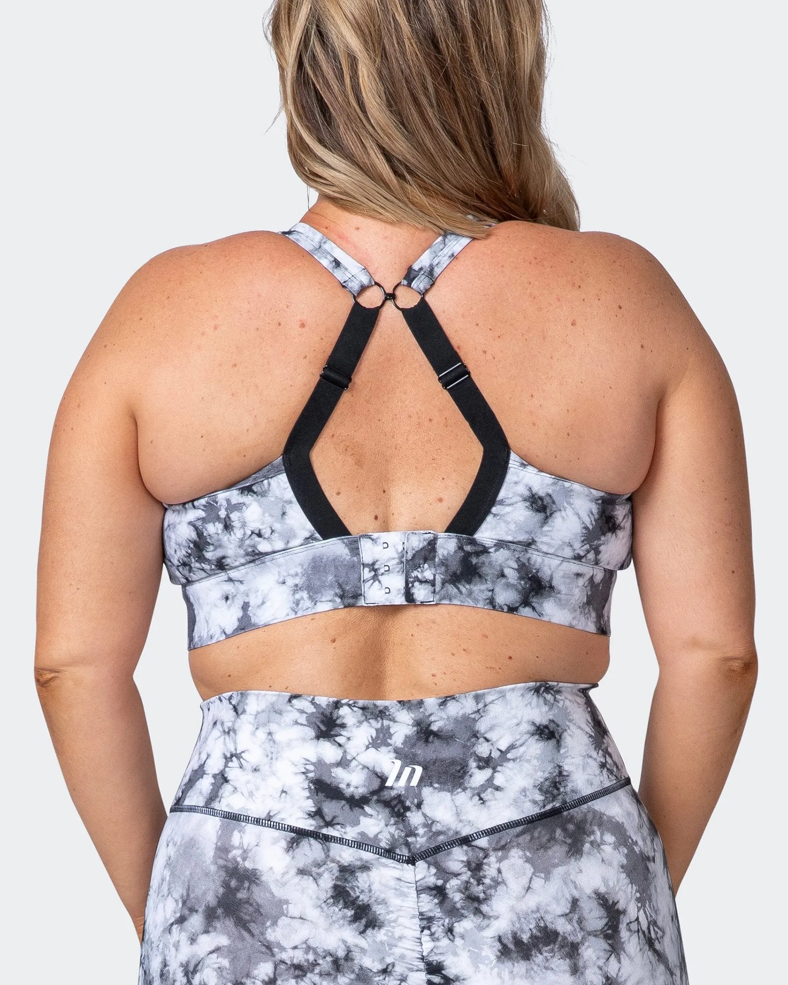 Brace Yourself Bra - Grey Black Tie Dye Print sold by Muscle Nation product image thumbnail 4