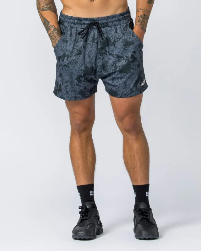 Lay Up 3.5" Shorts - Grey Sky High Print made by Muscle Nation