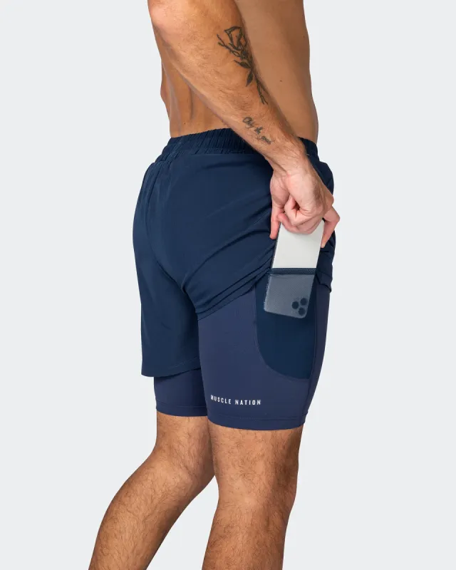 Vigour Training 3" Shorts - Navy sold by Muscle Nation
