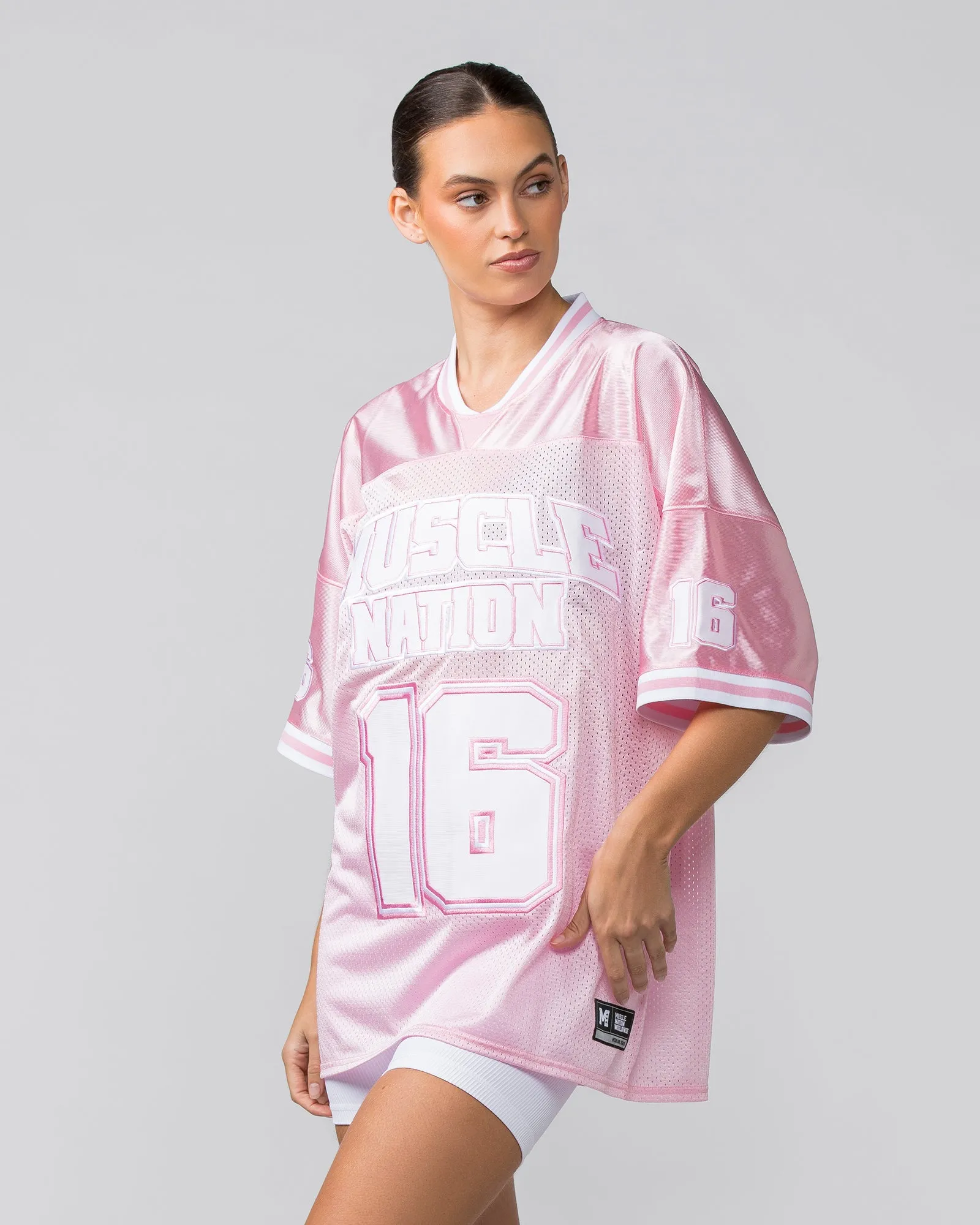 Playoffs Oversized Jersey - Marshmallow sold by Muscle Nation product image thumbnail 5