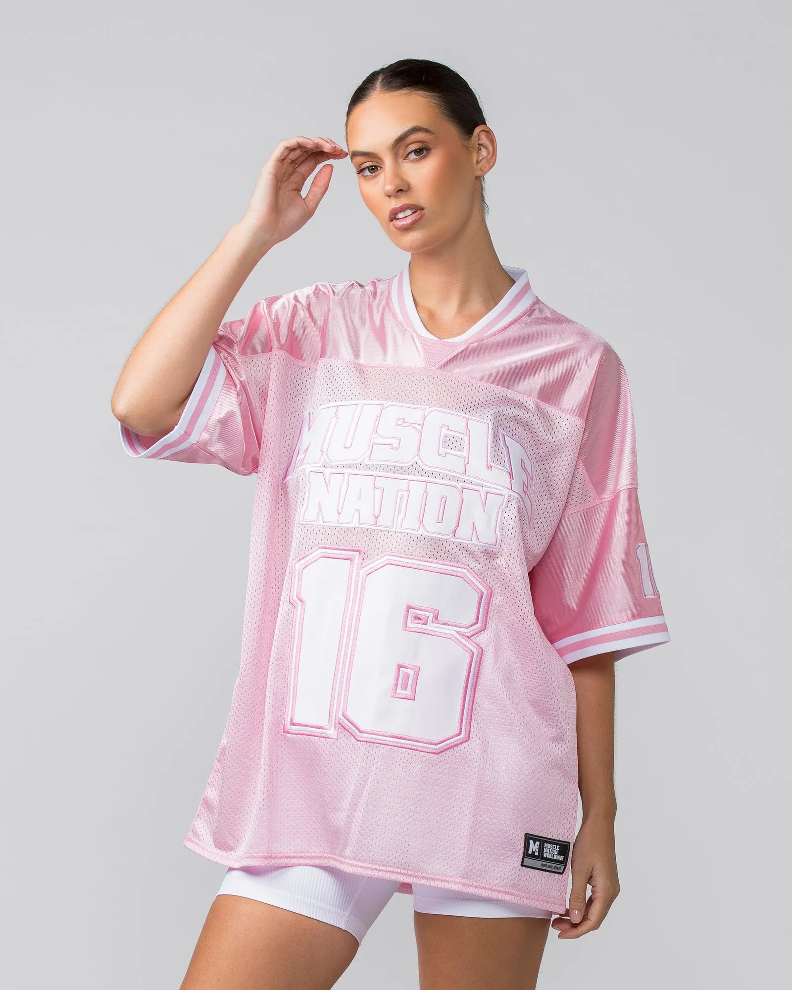 Playoffs Oversized Jersey - Marshmallow sold by Muscle Nation product image thumbnail 2