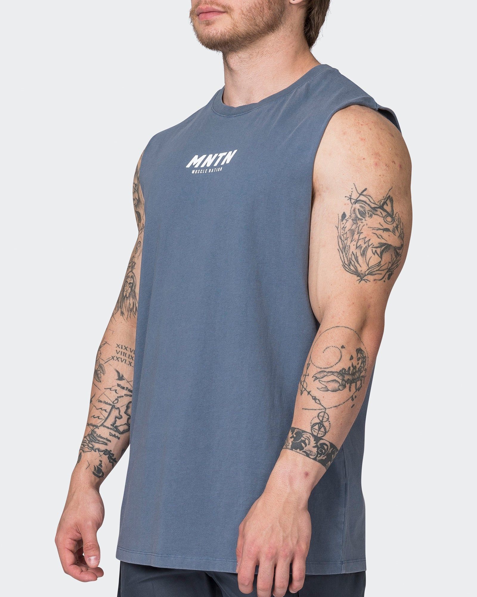MNTN Vintage Tank - Washed Dusty Blue sold by Muscle Nation product image thumbnail 3