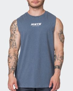 MNTN Vintage Tank - Washed Dusty Blue sold by Muscle Nation
