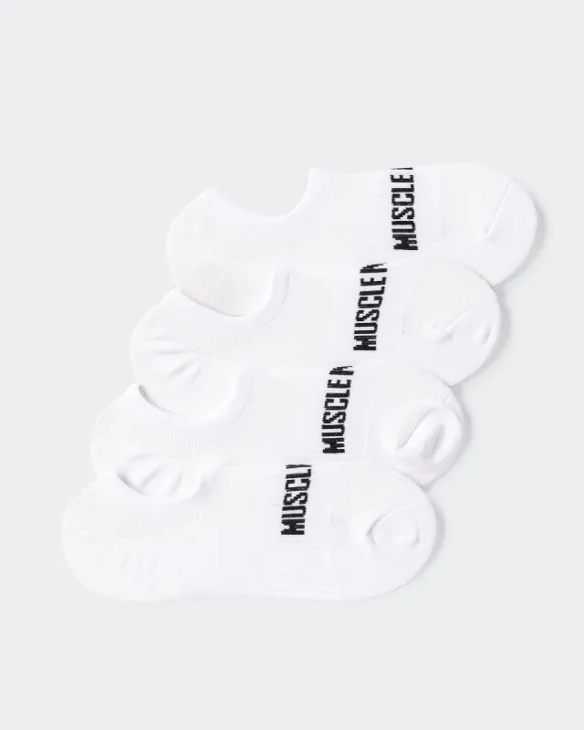 Womens Low Cut No Show Socks - White (2 Pack) sold by Muscle Nation
