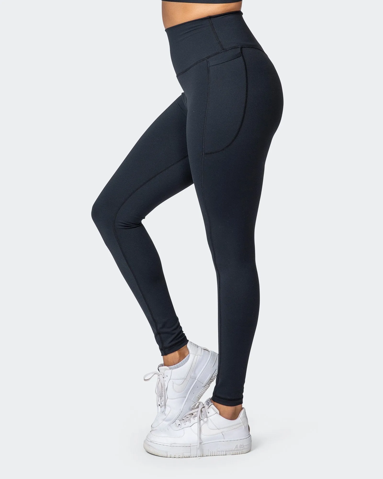 Signature Super High Pocket Full Length Leggings - Black sold by Muscle Nation product image thumbnail 4