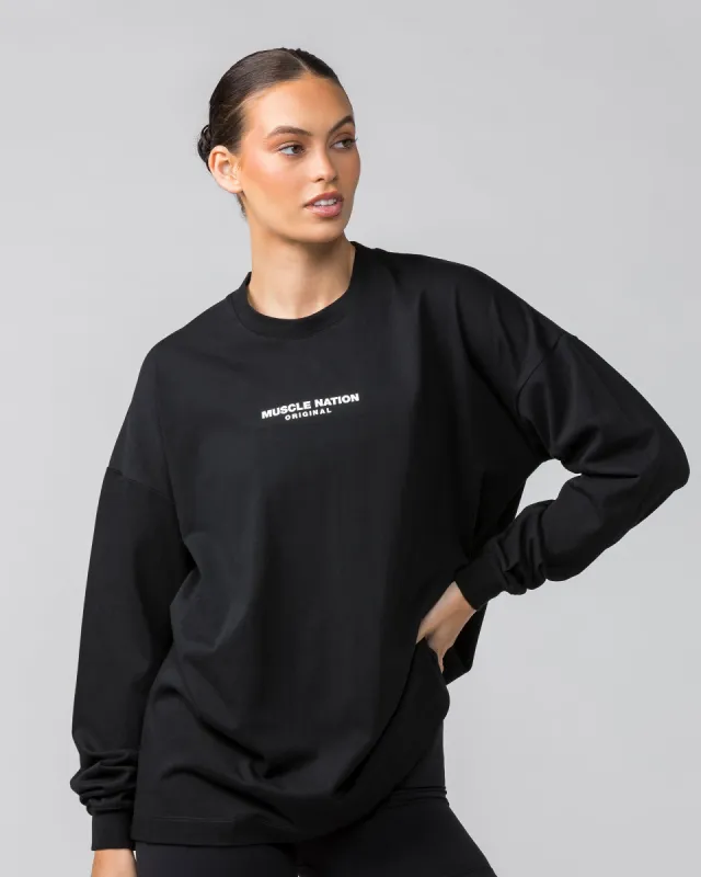 OG Oversized Long Sleeve Tee - Black sold by Muscle Nation
