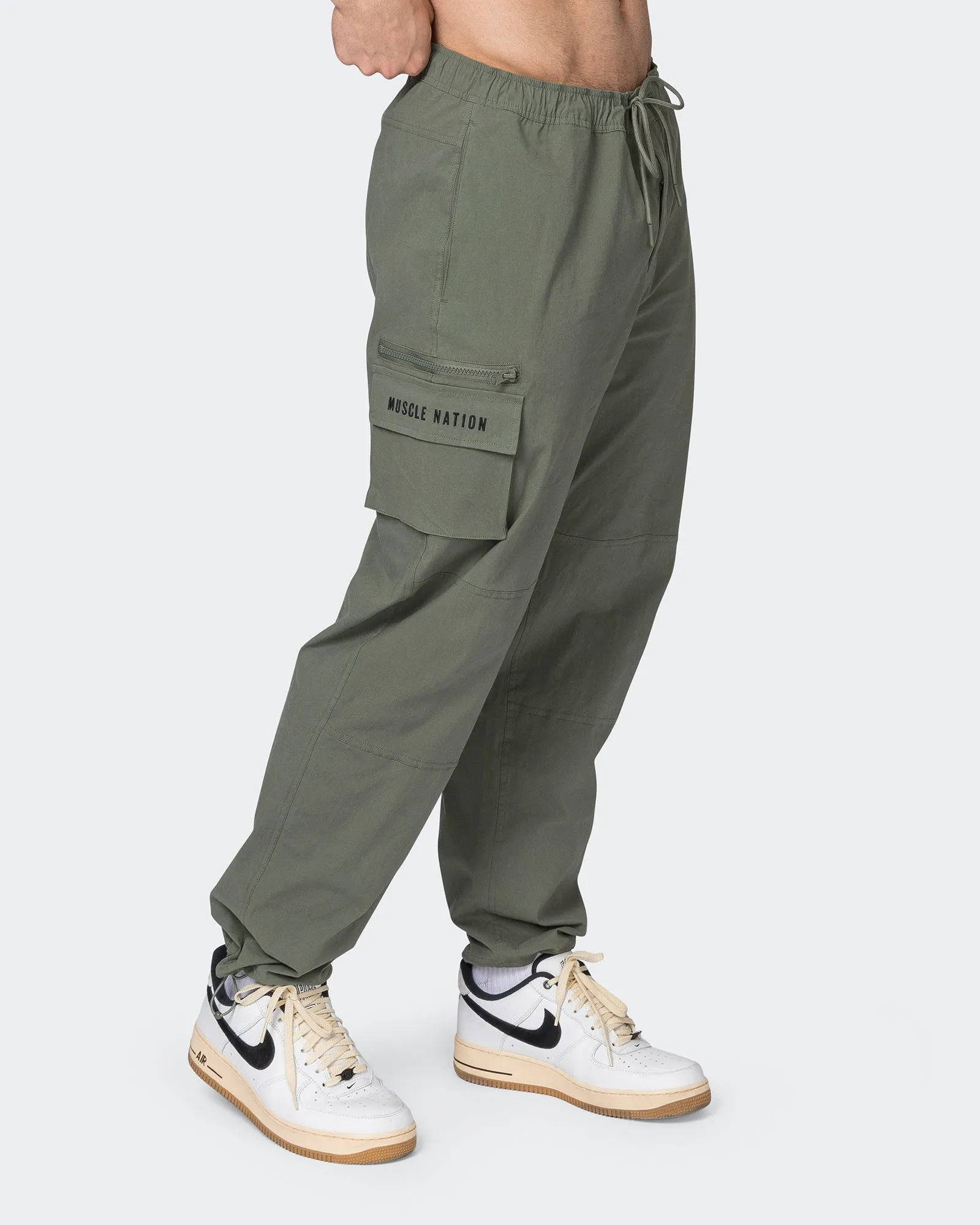 Mens Cargo Pants - Boa Green sold by Muscle Nation