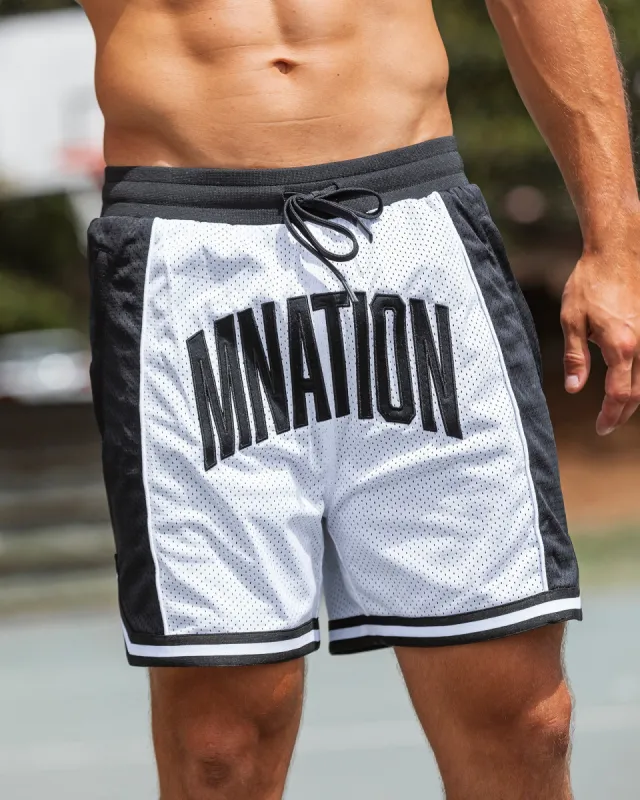 Fadeaway 5'' Basketball Shorts - White /Black sold by Muscle Nation