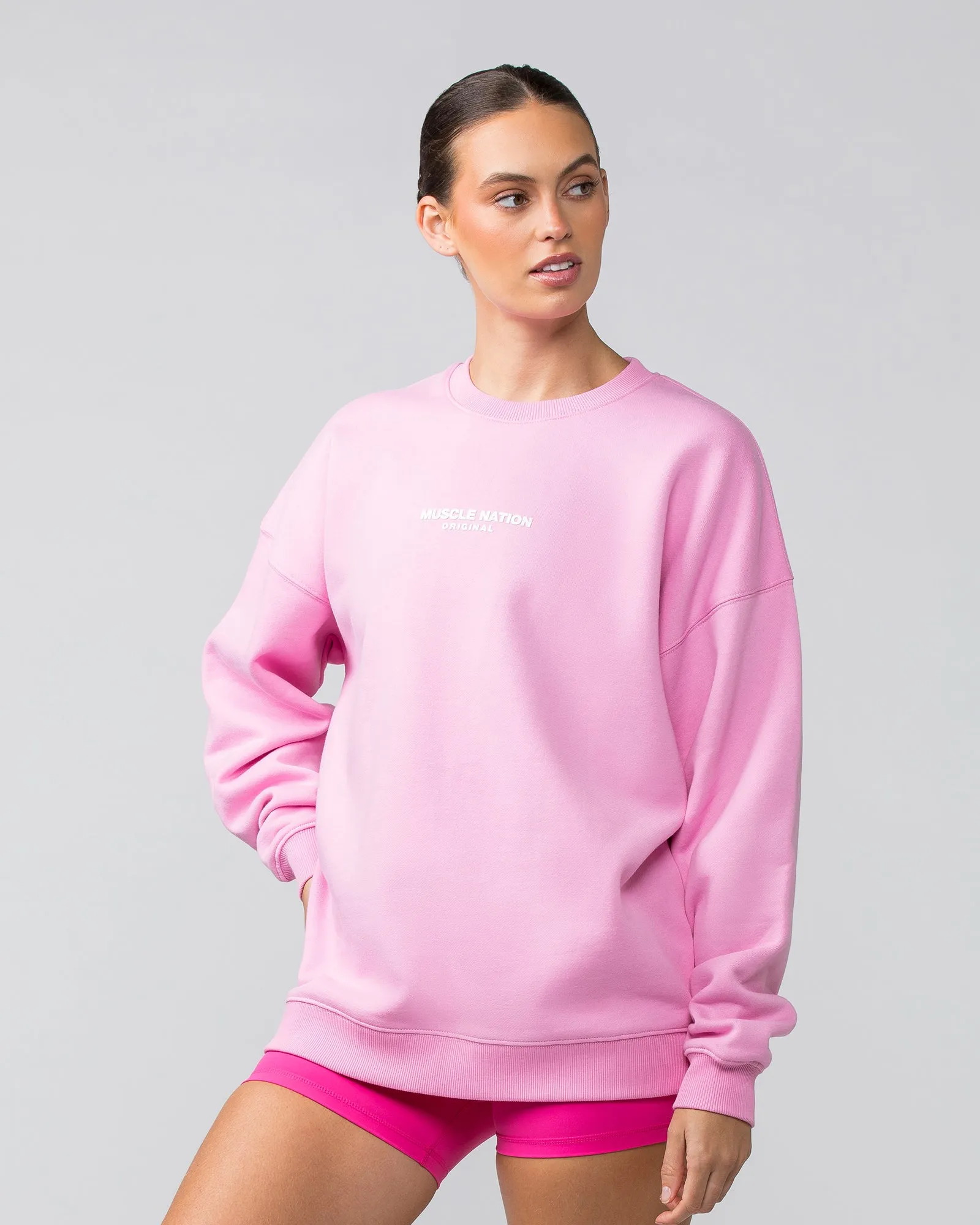 Weekend Oversized Pullover - Pink Frosting sold by Muscle Nation product image thumbnail 3