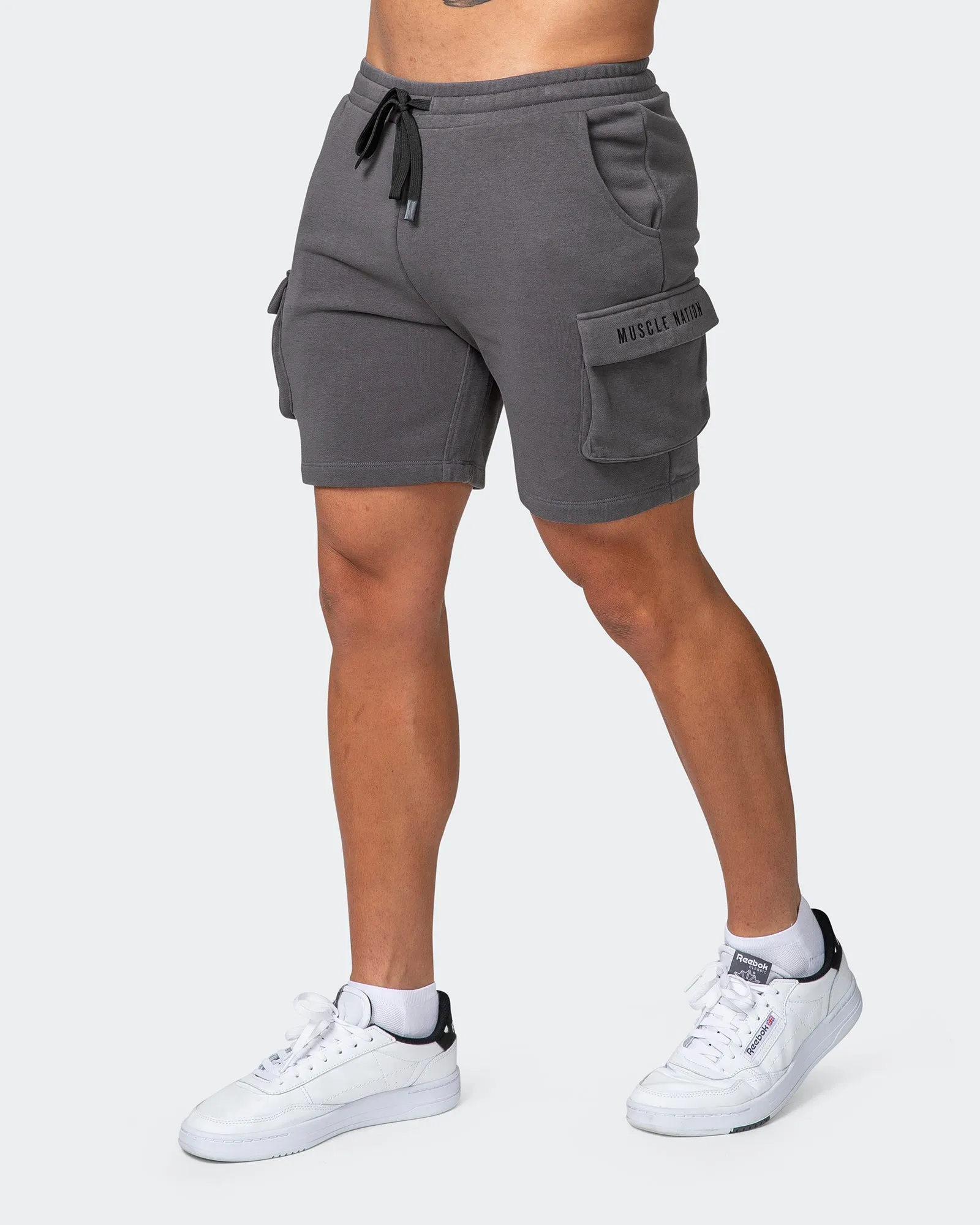 Cargo Vintage Shorts - Washed Charcoal sold by Muscle Nation product image thumbnail 3