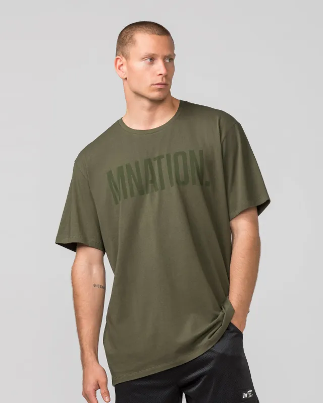Oversized Tonal Tee - Dark Khaki sold by Muscle Nation