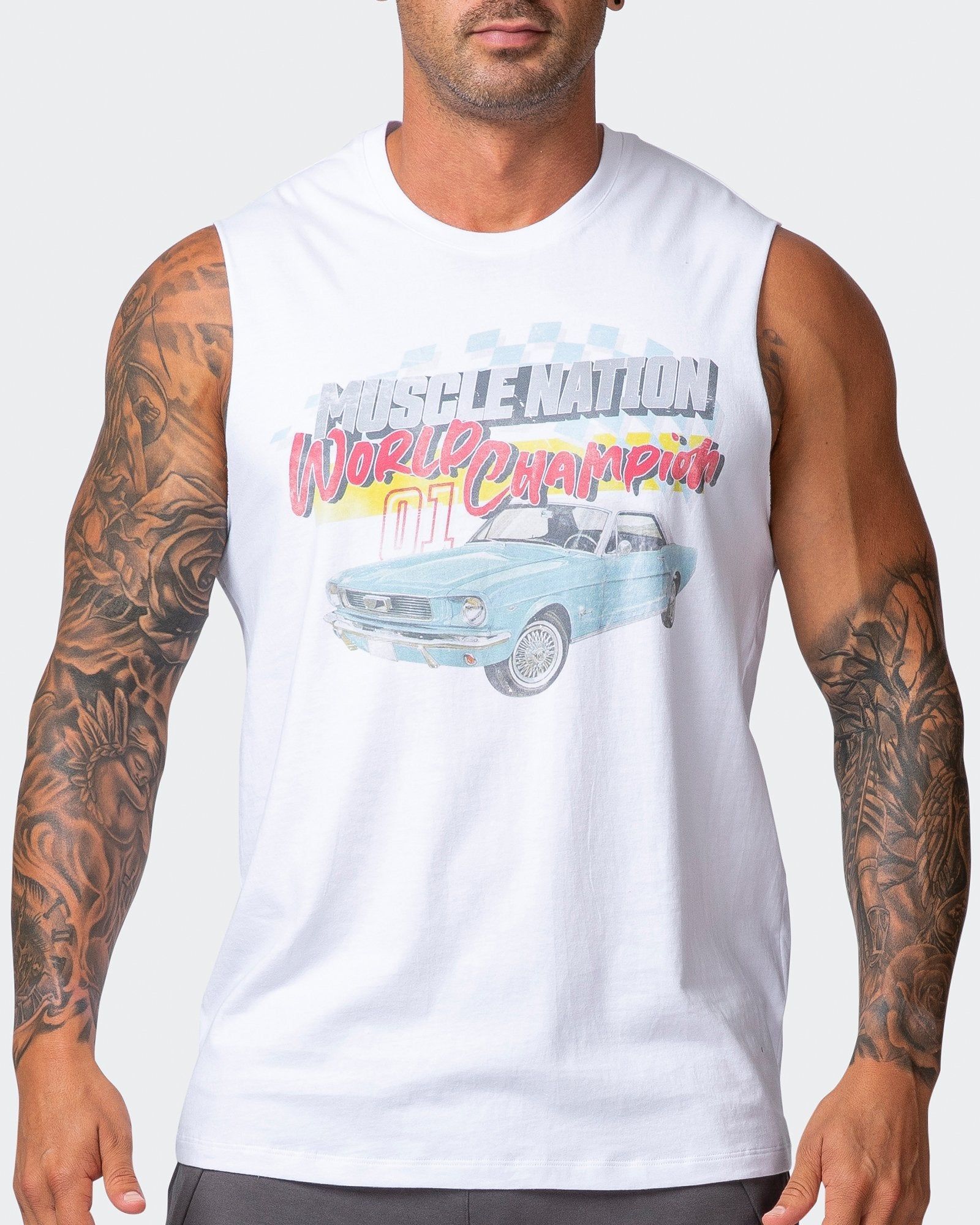 World Champion Tank - White sold by Muscle Nation product image thumbnail 2
