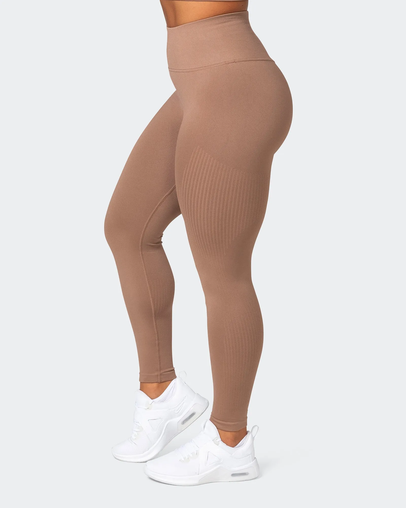 Seamless Full Length Leggings - Biscuit sold by Muscle Nation product image thumbnail 4