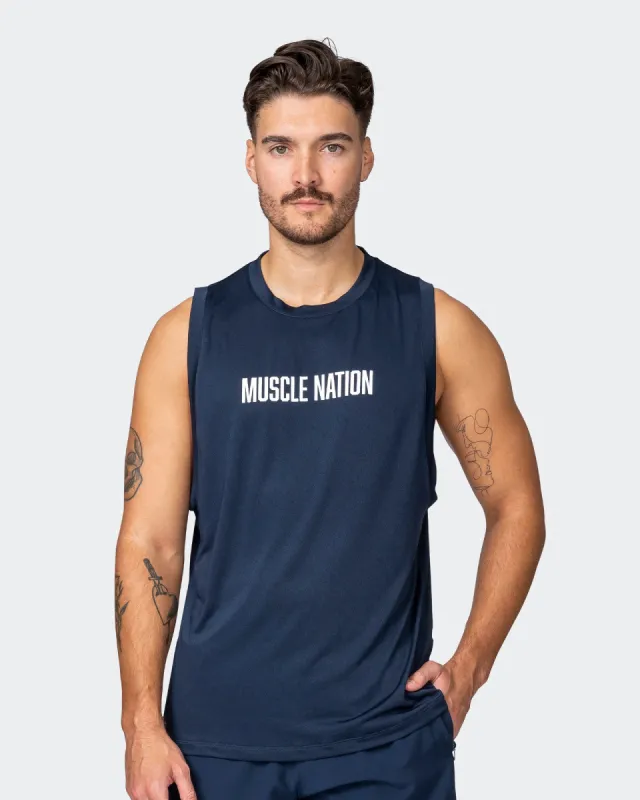Burly Training Tank - Navy sold by Muscle Nation