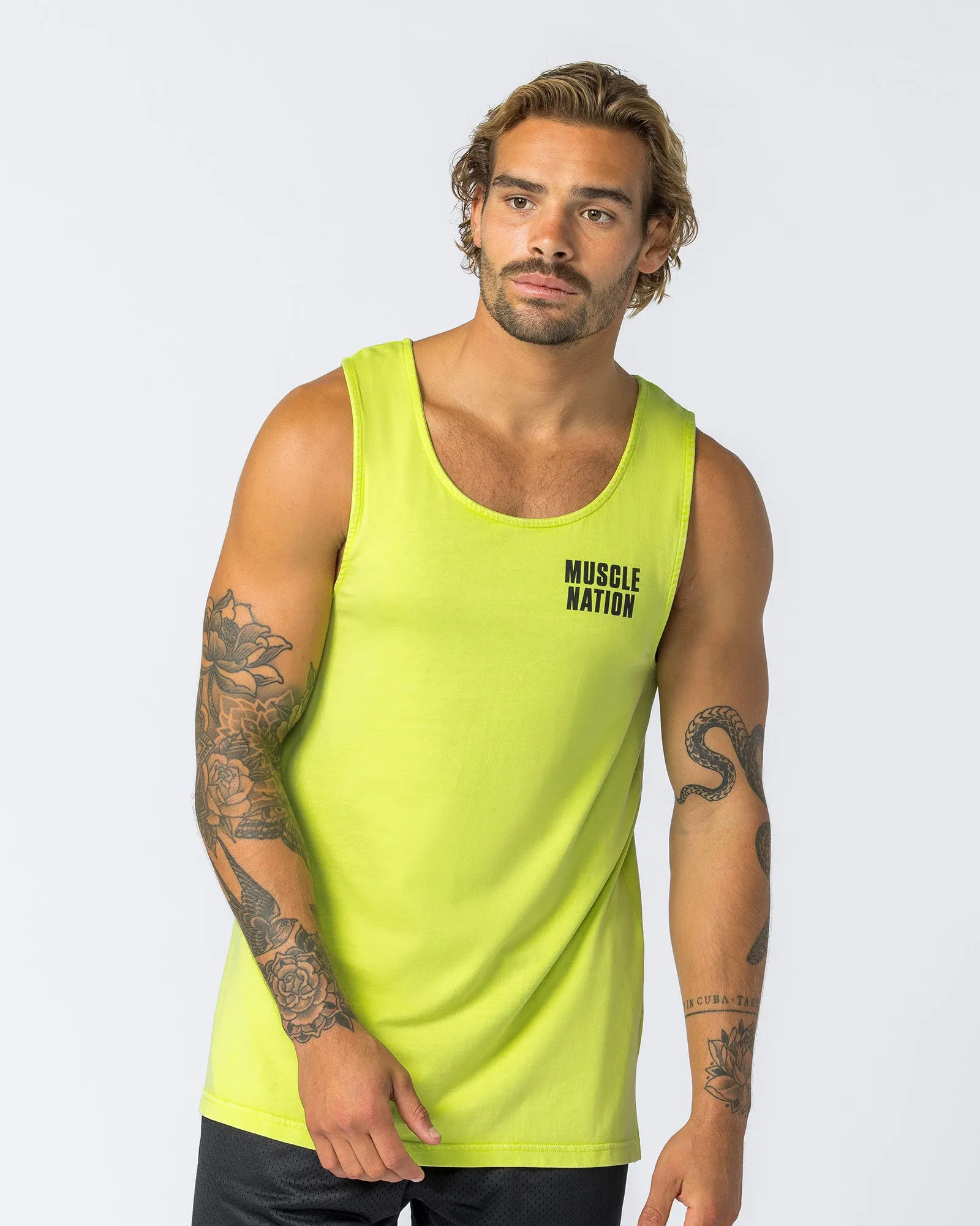 H Back Tank - Washed Cyber Lime sold by Muscle Nation product image thumbnail 2
