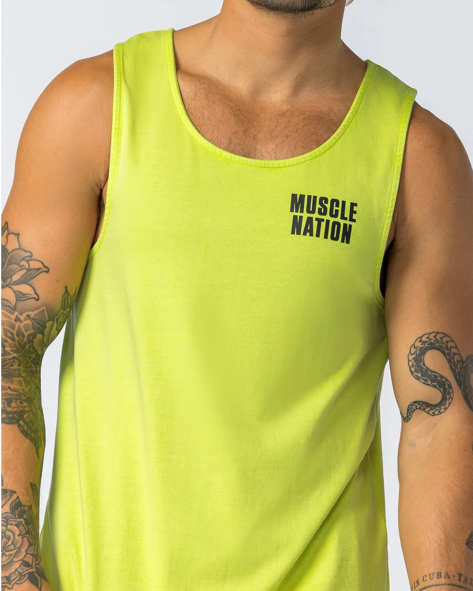 H Back Tank - Washed Cyber Lime sold by Muscle Nation product image thumbnail 5