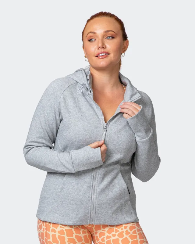 Dynamic Zip Through Jacket - Light Grey Marl sold by Muscle Nation
